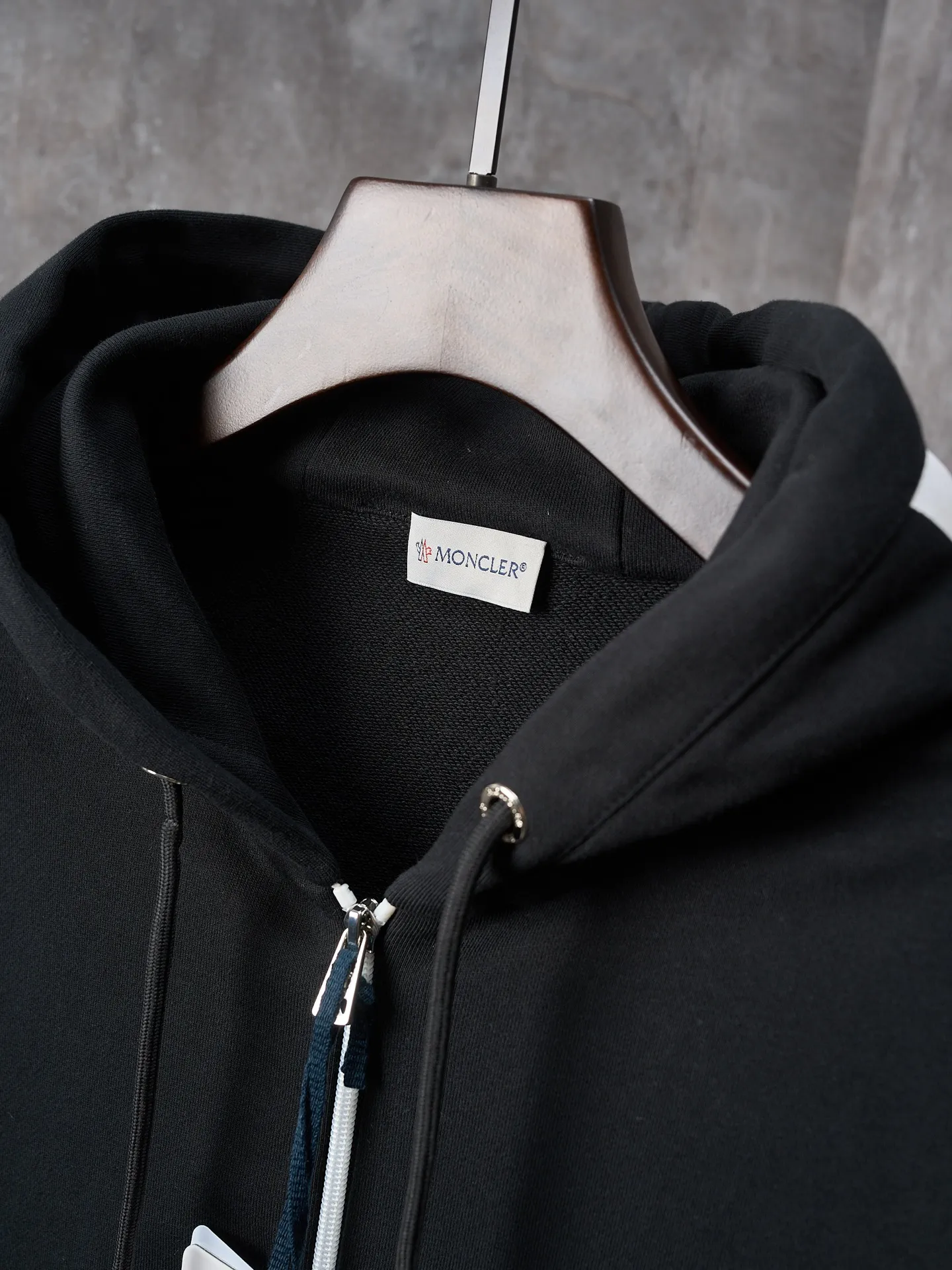 P490 Actual hanging auction] MONCLER/Mask printed logo cotton zipper hooded sweatshirt jacket [Ready stock] S M L XL
