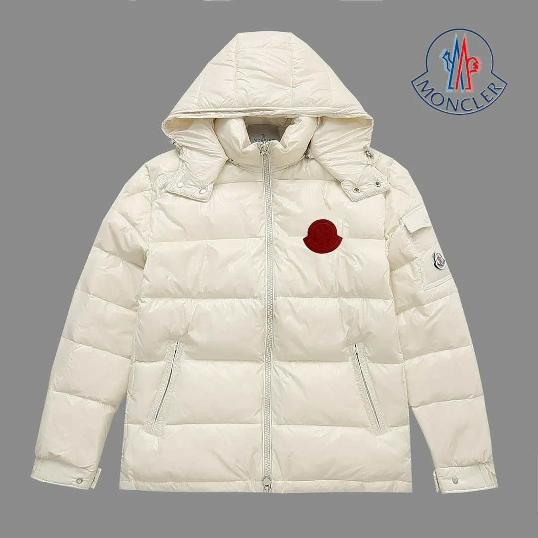 P720 MONCLER Meng Mouth Maya Down Jacket: Color/off-white, black Size: M. L. Zipper pendant with custom logo Fabric: 400D bright nylon, anti-fouling, anti-wrinkle, waterproof and windproof, very wear-resistant, breathable and comfortable.           Embroidery: Straight lines, smooth curves, dense and neat stitches, no jagged edges, flat embroidery surface, no skewed threads, consistent stitch length, no bottom exposed, no overlap, smooth embroidery surface, no ink marks and other stains. Advanced imported embroidery machines are used to ensure embroidery quality.