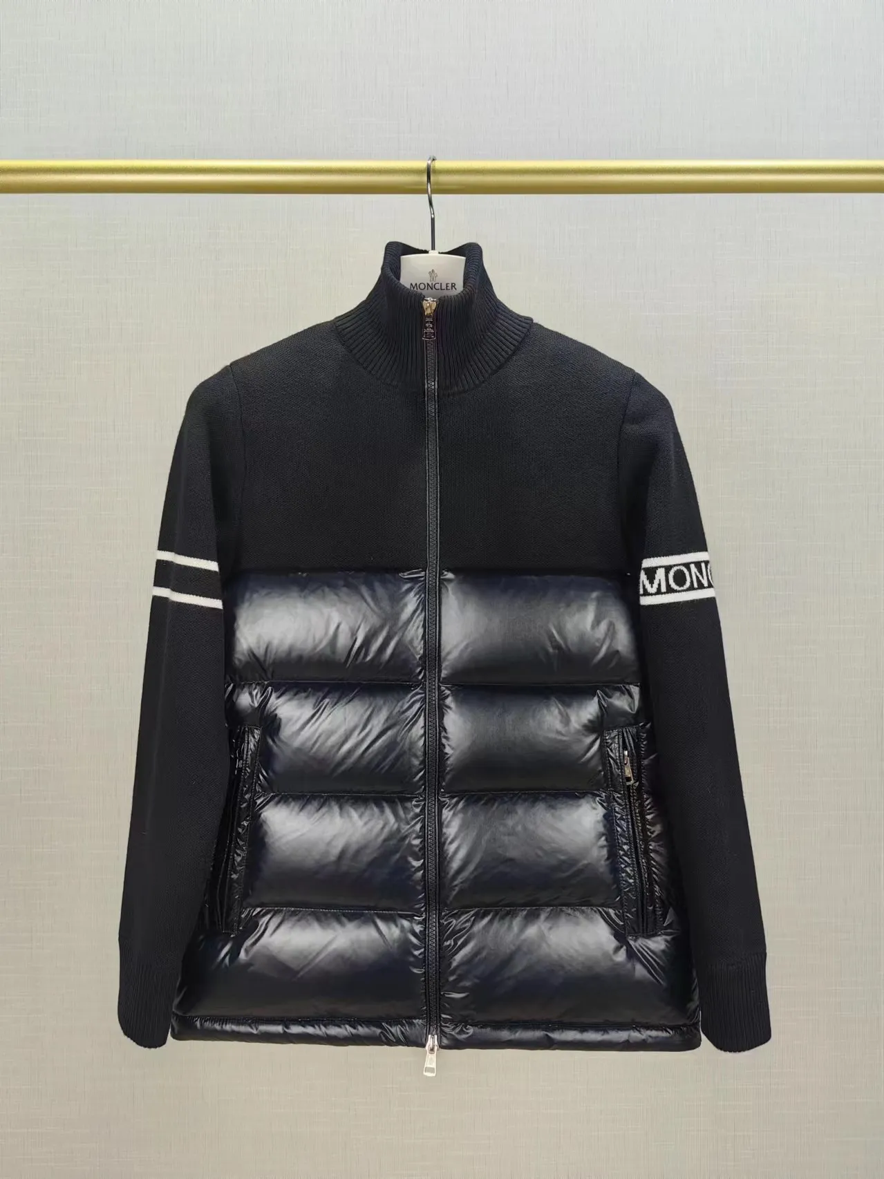 P720 C35# Spot Moncler 24 Autumn and Winter New Men's Thick Down Knitted Splicing Down Jacket
