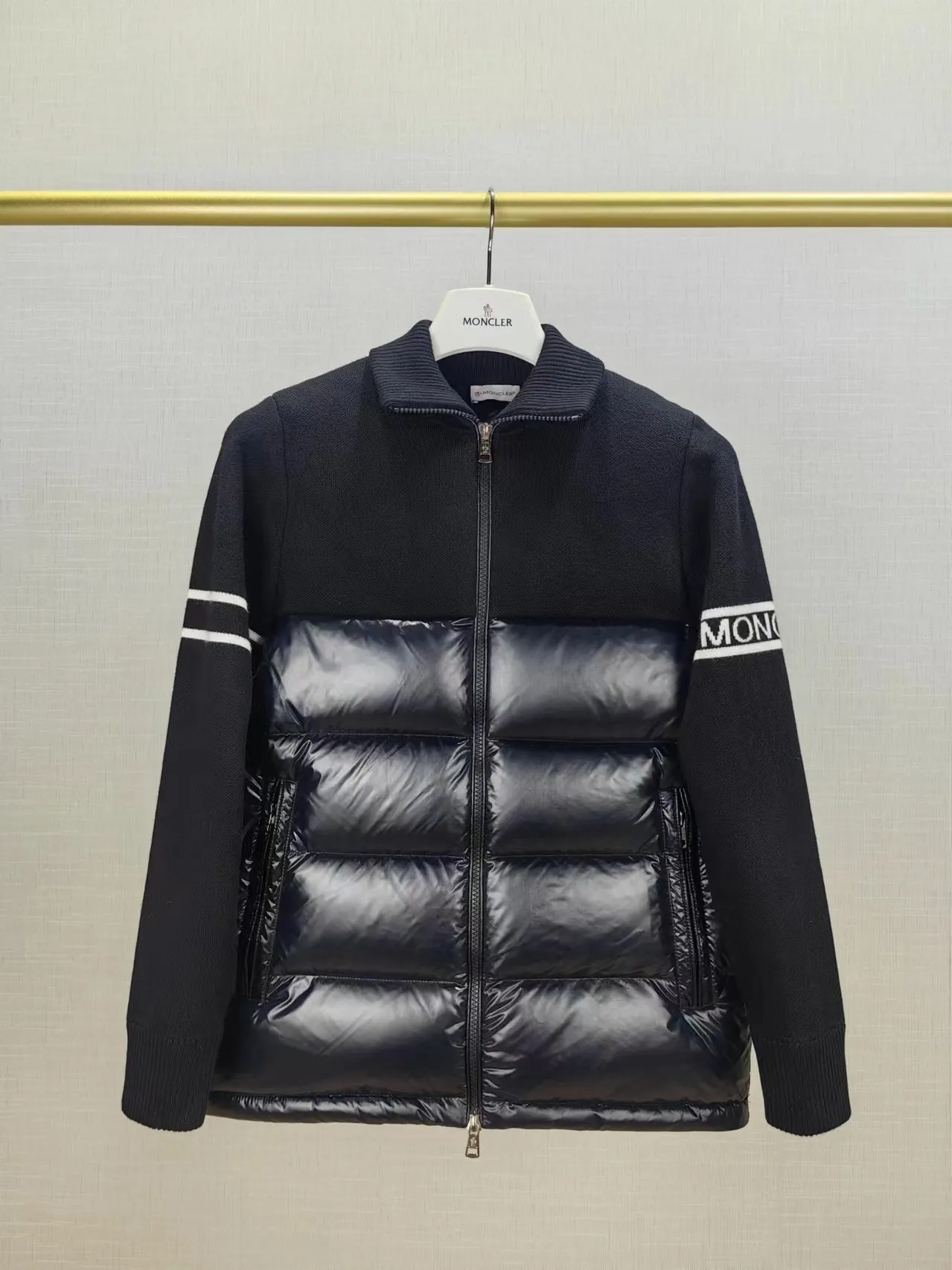 P720 C35# Spot Moncler 24 Autumn and Winter New Men's Thick Down Knitted Splicing Down Jacket