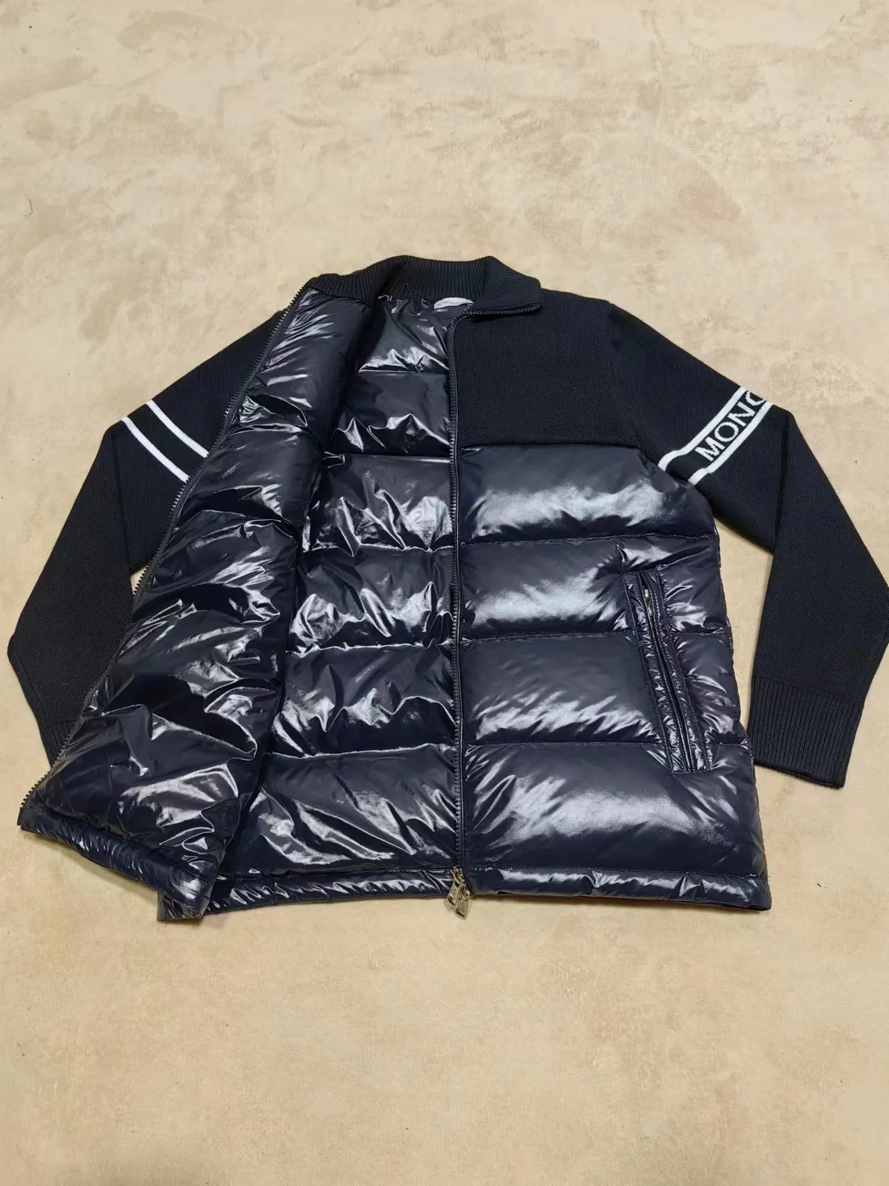 P720 C35# Spot Moncler 24 Autumn and Winter New Men's Thick Down Knitted Splicing Down Jacket