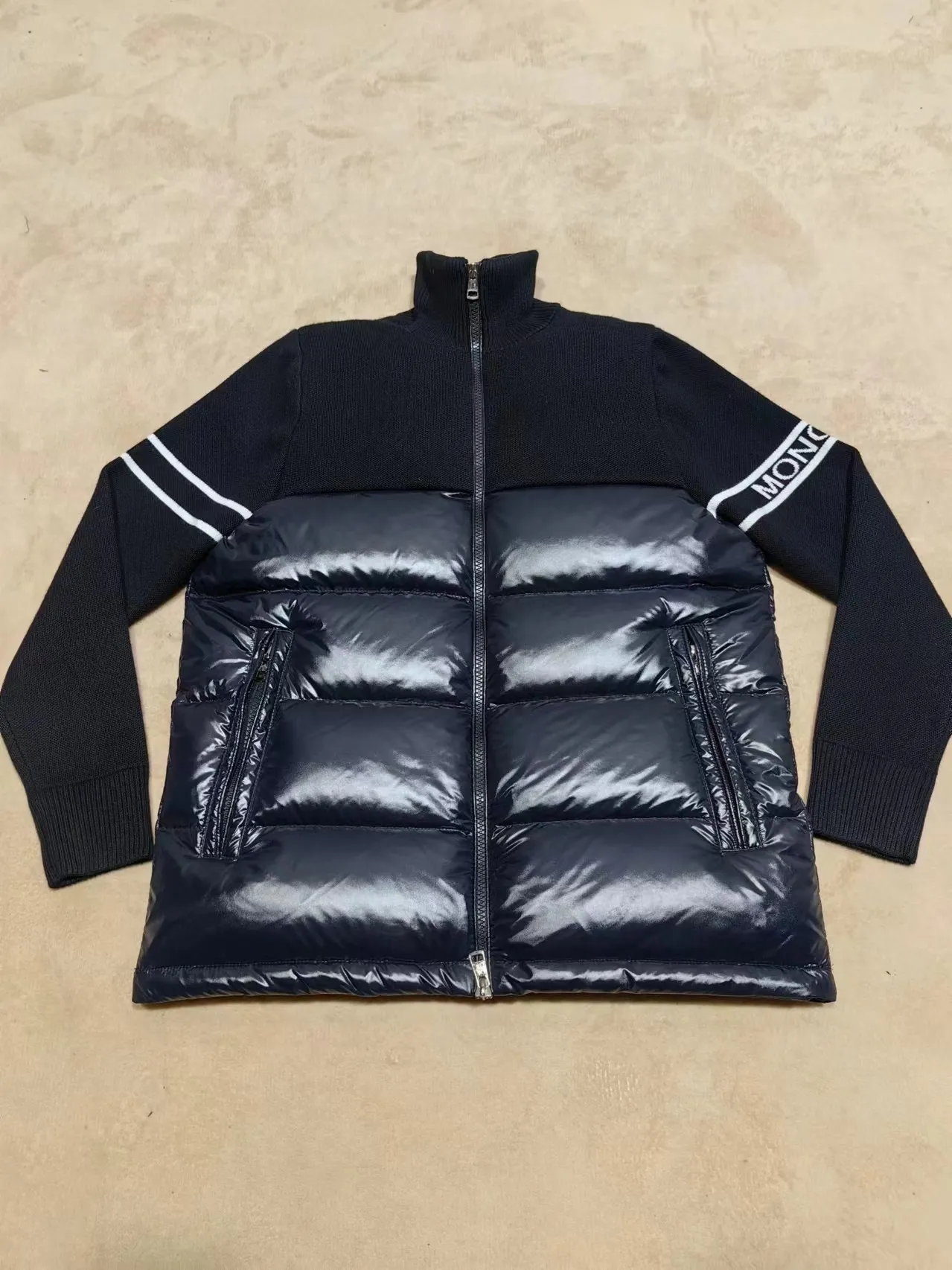 P720 C35# Spot Moncler 24 Autumn and Winter New Men's Thick Down Knitted Splicing Down Jacket