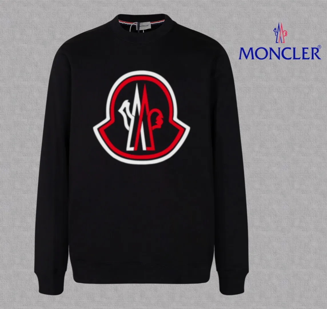 P210 High-version sweatshirt) [Long-term stock] 〖𝐌𝐎𝐍𝐂𝐋𝐄𝐑~Mask〗 Made of 440g heavy-weight fabric. It is different from the market currency. It can be matched with any variety and is properly handsome. 😎The whole dress is made of double waistcoats. The double waistcoats make the whole dress more three-dimensional. Not ordinary factories can do such fine work. 2025 Spring runway version of the T stage, on sale at the counter, round neck terry sweatshirt, high-end double-strand pure cotton, custom-made stretch ribs, dyed in the same vat, complete with three standards, matched with exquisite embroidered LOGO on the chest, simple and advanced, same style for men and women. Color: black, apricot, white, size: S M L XL 2XL
