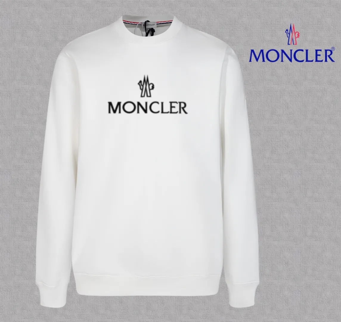 P210 High-version sweatshirt) [Long-term stock] 〖𝐌𝐎𝐍𝐂𝐋𝐄𝐑~Mask〗 Made of 440g heavy-weight fabric. It is different from the market currency. It can be matched with any variety and is properly handsome. 😎The whole dress is made of double waistcoats. The double waistcoats make the whole dress more three-dimensional. Not ordinary factories can do such fine work. 2025 Spring runway version of the T stage, on sale at the counter, round neck terry sweatshirt, high-end double-strand pure cotton, custom-made stretch ribs, dyed in the same vat, complete with three standards, matched with exquisite embroidered LOGO on the chest, simple and advanced, same style for men and women. Color: black, apricot, white, size: S M L XL 2XL