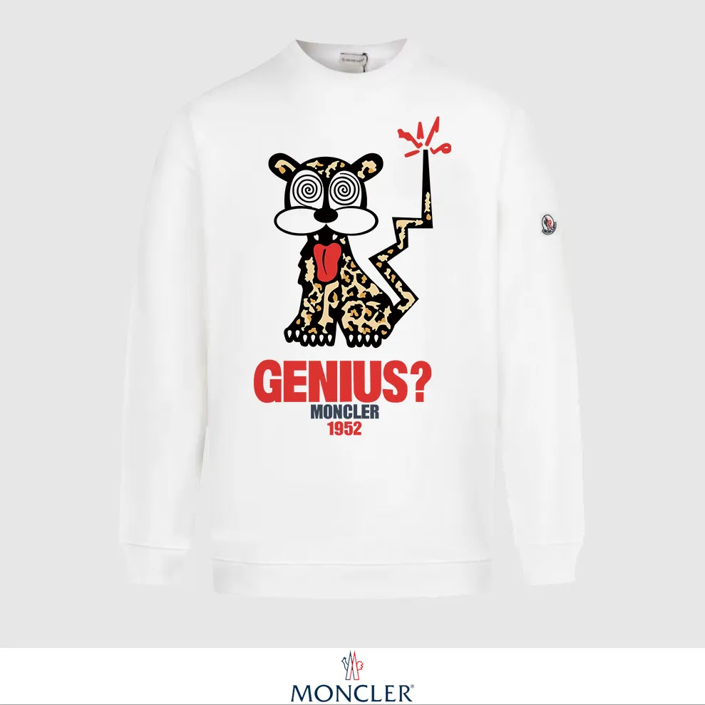 P240 Recommend the most popular Moncler masked 380g printed terry crew neck sweatshirt. Breathable pure cotton fabric. The texture is very soft and comfortable. No shrinkage, no deformation, no pilling). Original customized accessories. Collar label. Wash mark. Hang tag. Packaging (perfect details). Color: White. Black. Size: XS S M L.