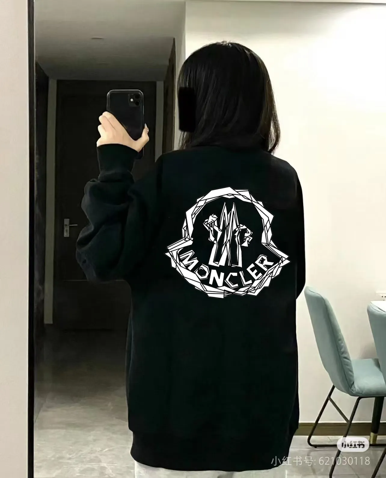 P190 🔥[Moncler] 2025 autumn and winter new round neck sweatshirt High-end pure cotton double-ply 400g heavy terry fabric Color: Black White Size: S M L XL 2XL