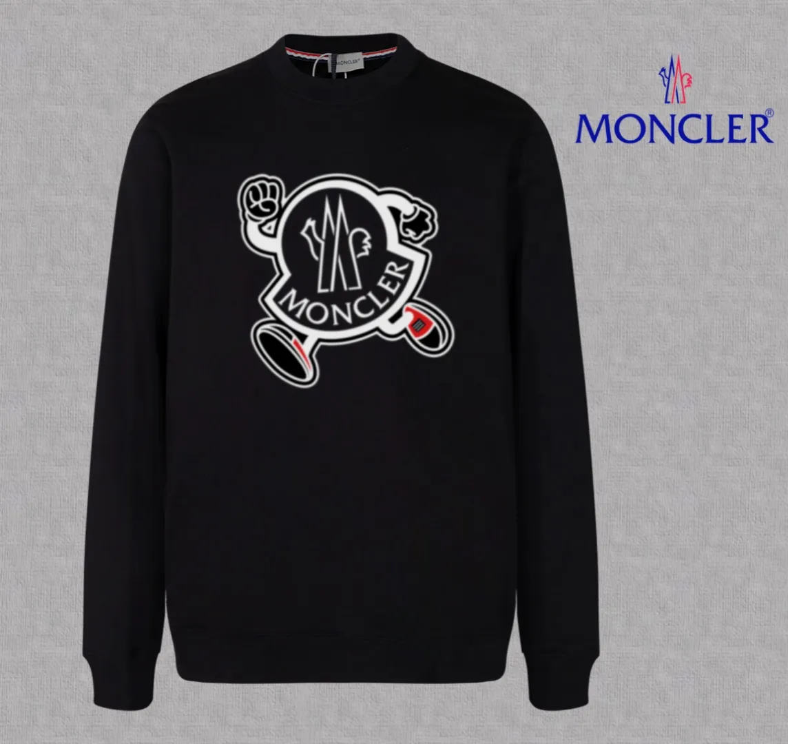 P210 High-version sweatshirt) [Long-term stock] 〖𝐌𝐎𝐍𝐂𝐋𝐄𝐑~Mask〗 Made of 440g heavy-weight fabric. It is different from the market currency. It can be matched with any variety and is properly handsome. 😎The whole dress is made of double waistcoats. The double waistcoats make the whole dress more three-dimensional. Not ordinary factories can do such fine work. 2025 Spring runway version of the T stage, on sale at the counter, round neck terry sweatshirt, high-end double-strand pure cotton, custom-made stretch ribs, dyed in the same vat, complete with three standards, matched with exquisite embroidered LOGO on the chest, simple and advanced, same style for men and women. Color: black, apricot, white, size: S M L XL 2XL