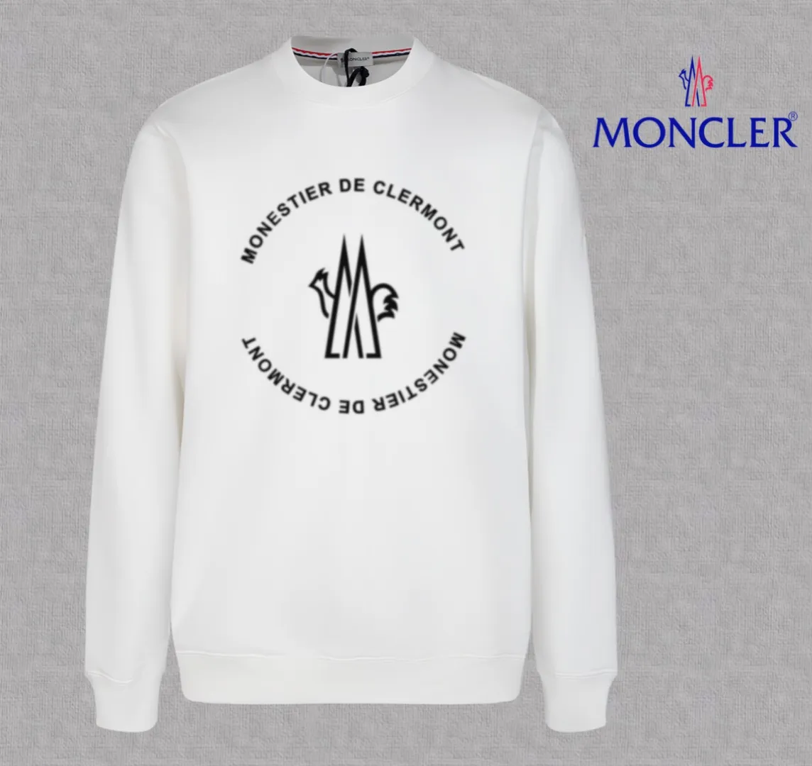P210 High-version sweatshirt) [Long-term stock] 〖𝐌𝐎𝐍𝐂𝐋𝐄𝐑~Mask〗 Made of 440g heavy-weight fabric. It is different from the market currency. It can be matched with any variety and is properly handsome. 😎The whole dress is made of double waistcoats. The double waistcoats make the whole dress more three-dimensional. Not ordinary factories can do such fine work. 2025 Spring runway version of the T stage, on sale at the counter, round neck terry sweatshirt, high-end double-strand pure cotton, custom-made stretch ribs, dyed in the same vat, complete with three standards, matched with exquisite embroidered LOGO on the chest, simple and advanced, same style for men and women. Color: black, apricot, white, size: S M L XL 2XL