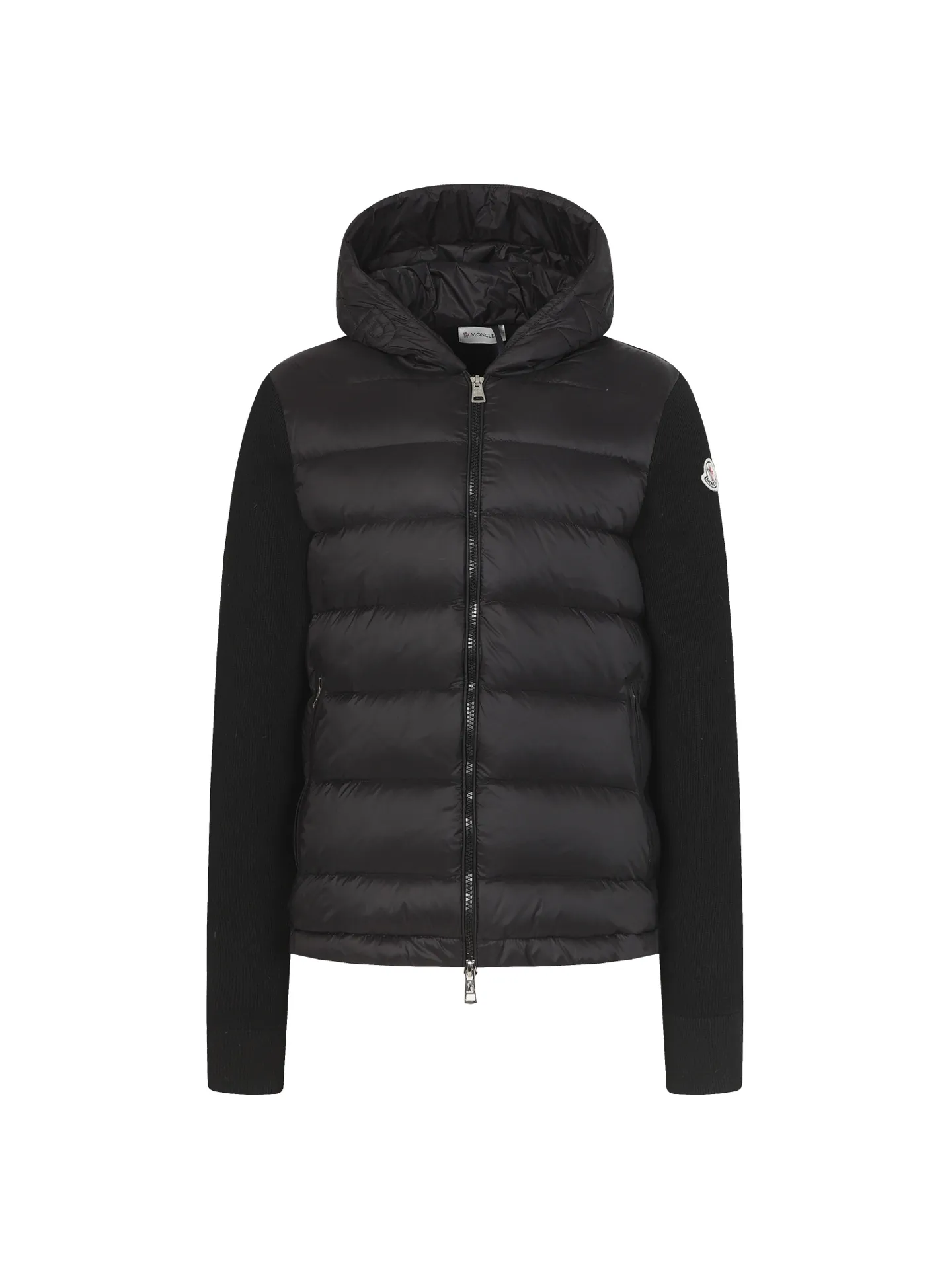 P680 MONCLER/Moncler autumn and winter men's padded wool zipper hooded letter knitted down jacket Made of wool Longue saison lining Longue saison front, filled with down Ribbed knit 12 needles Fine soft hood Zipper closure Pocket Logo quilting Logo patch Color: black/navy blue/green size: S/M/L/XL/XXL