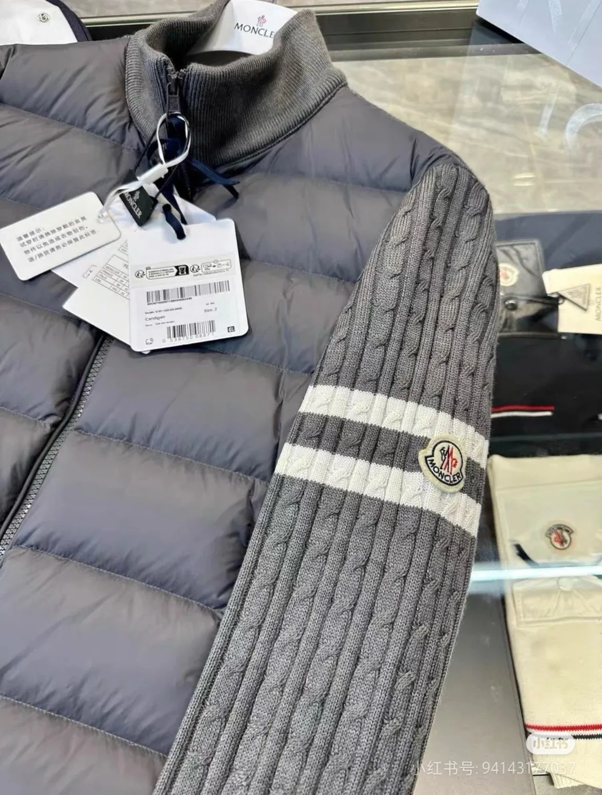 P640 Moncler. Spliced ​​knit Color: black, gray Size: 12345