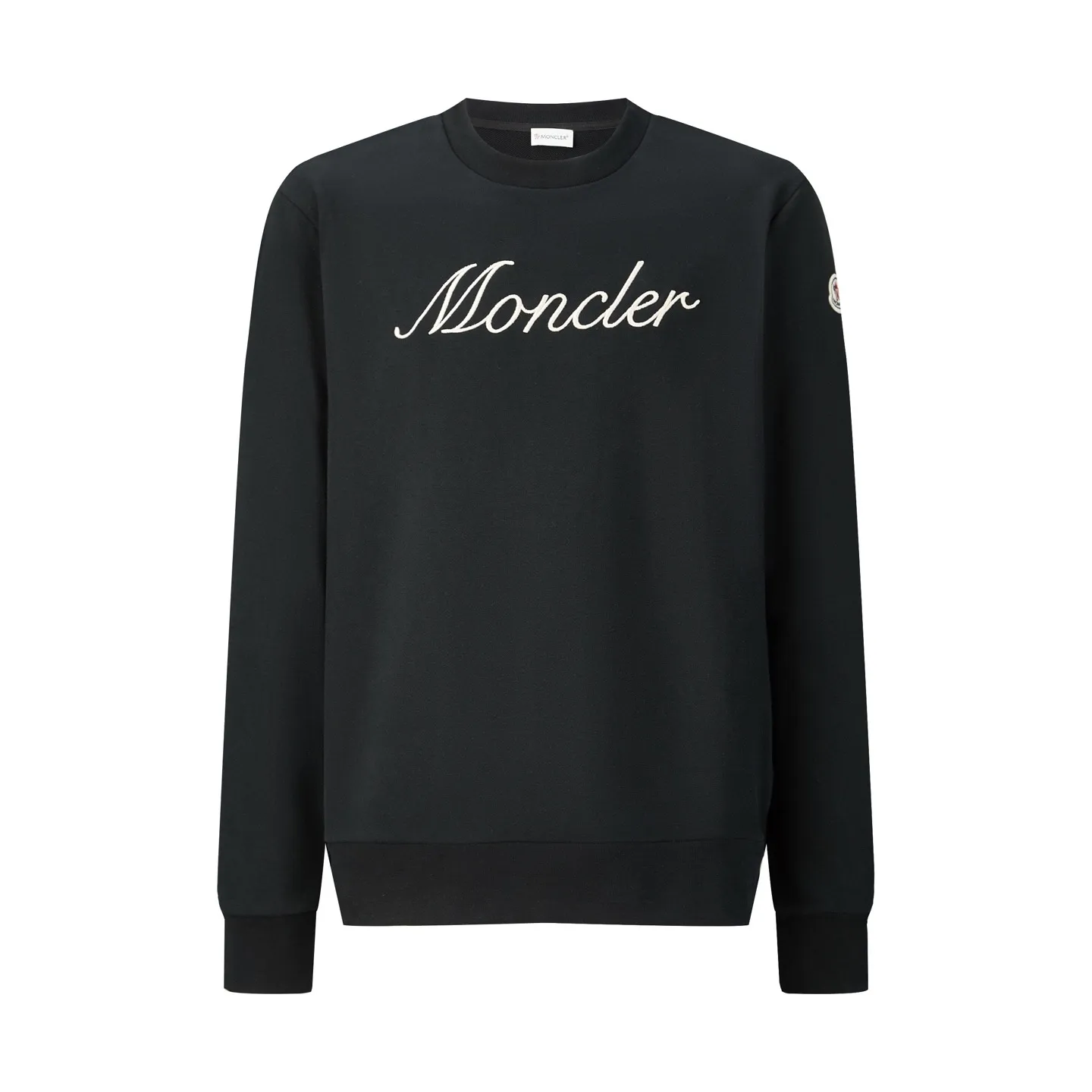 P290 ZP version) - Moncler Mouth Mouth 25 official website is new simultaneously. Letter embroidered armband badge round neck sweatshirt for men and women - Exclusive model. Made of original version custom-woven and dyed 480g bolin fabric. Thread thickening and dyeing in the same cylinder with zero color difference. Exclusive quality difference currency. Welcome to compare - Color: black white - Size: S M L XL