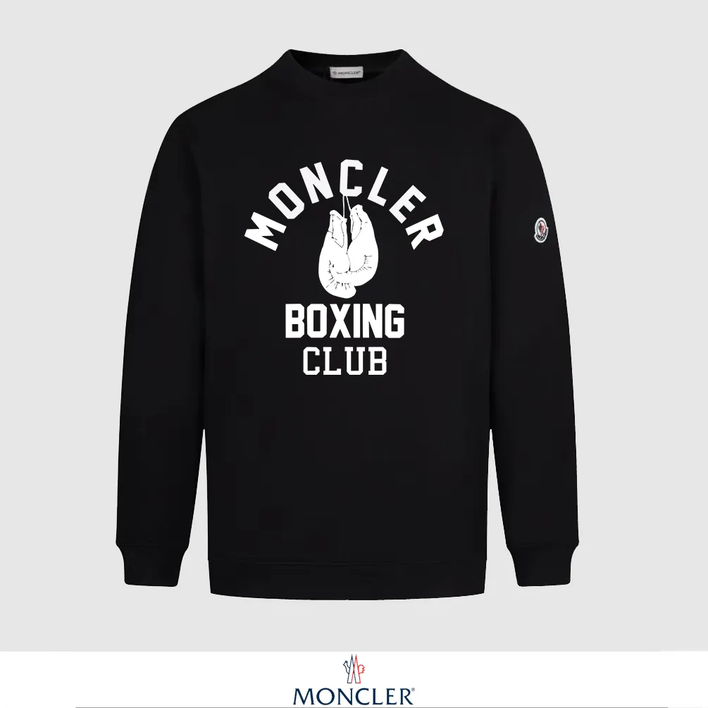 P240 Recommend the most popular Moncler masked 380g printed terry crew neck sweatshirt. Breathable pure cotton fabric. The texture is very soft and comfortable. No shrinkage, no deformation, no pilling). Original customized accessories. Collar label. Wash mark. Hang tag. Packaging (perfect details). Color: White. Black. Size: XS S M L.