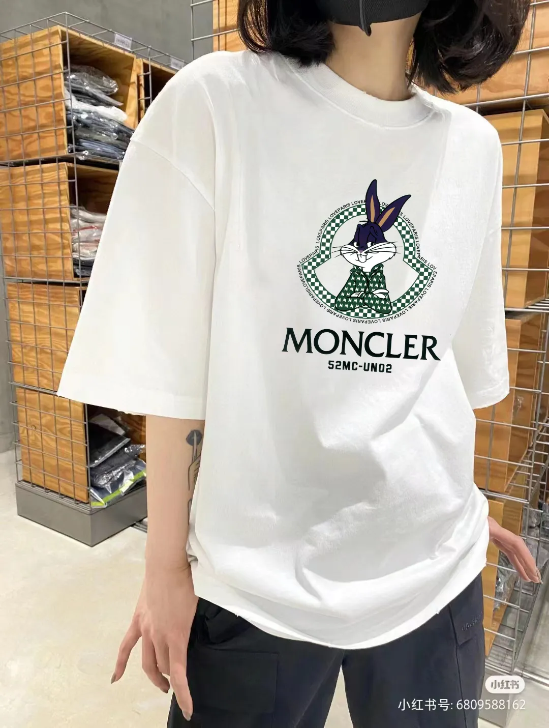 P140 🔥 [MONCLER] 2025FW short-sleeved T-shirt LOGO printing, high-end 26s double yarn 300g fabric, heavy fabric, custom stretcher rib, same vat and dye, complete three standards, same style for men and women, color: black, white, size: S M L XL 2XL