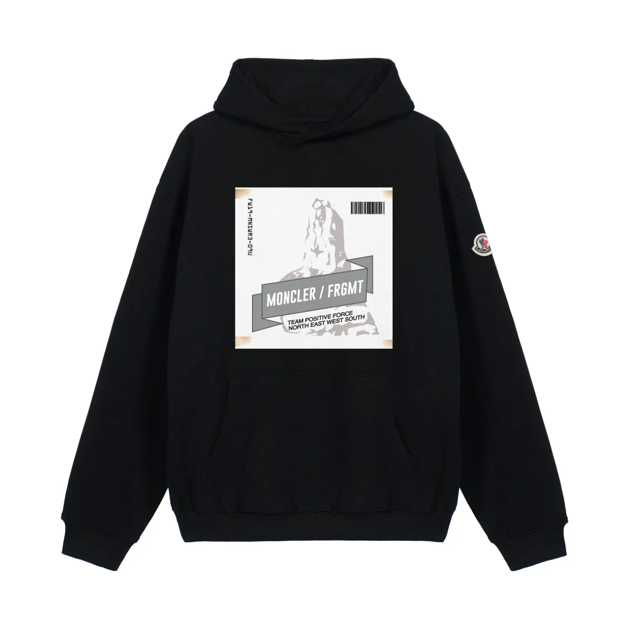 P270 Recommended with confidence, Moncler Mouth Mouth 480g Velvet Printed Hooded Sweatshirt Australian velvet fabric is soft and comfortable, does not shrink, deform, and does not pill) Original customized accessories Collar label Wash mark Hang tag Packaging (perfect details) Color White Black Size XS-L - Copy (16)