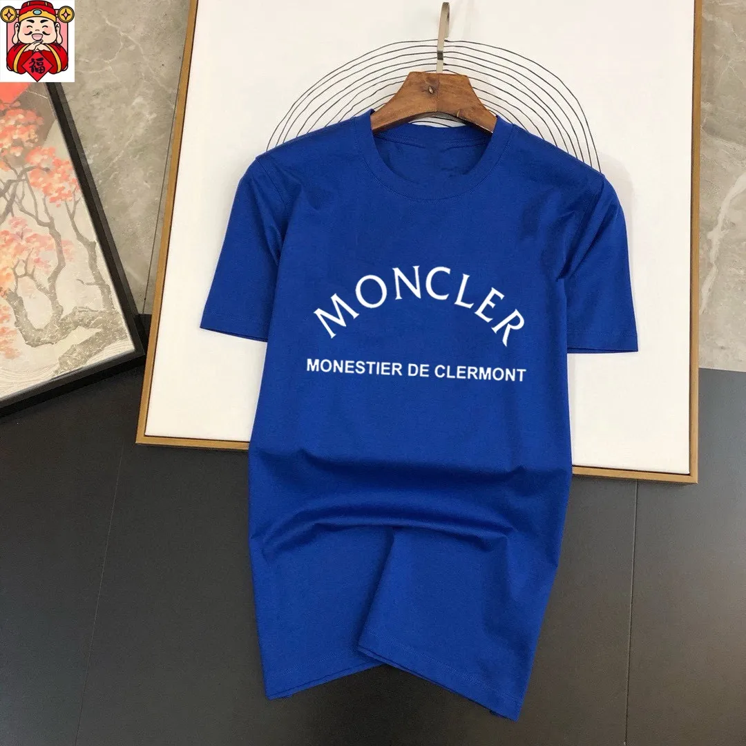 P140 Brand [MONCLER] (Good News for Fat People) original men's casual short-sleeved T-shirt, new product for spring and summer 2025, customized top-notch logo craftsmanship on the chest, matched with the entire details, quality and tailoring design are first-class, customized imported mercerized cotton fabric! Full of style, the color scheme is light and versatile. M-5XL (wear up to 220 pounds)