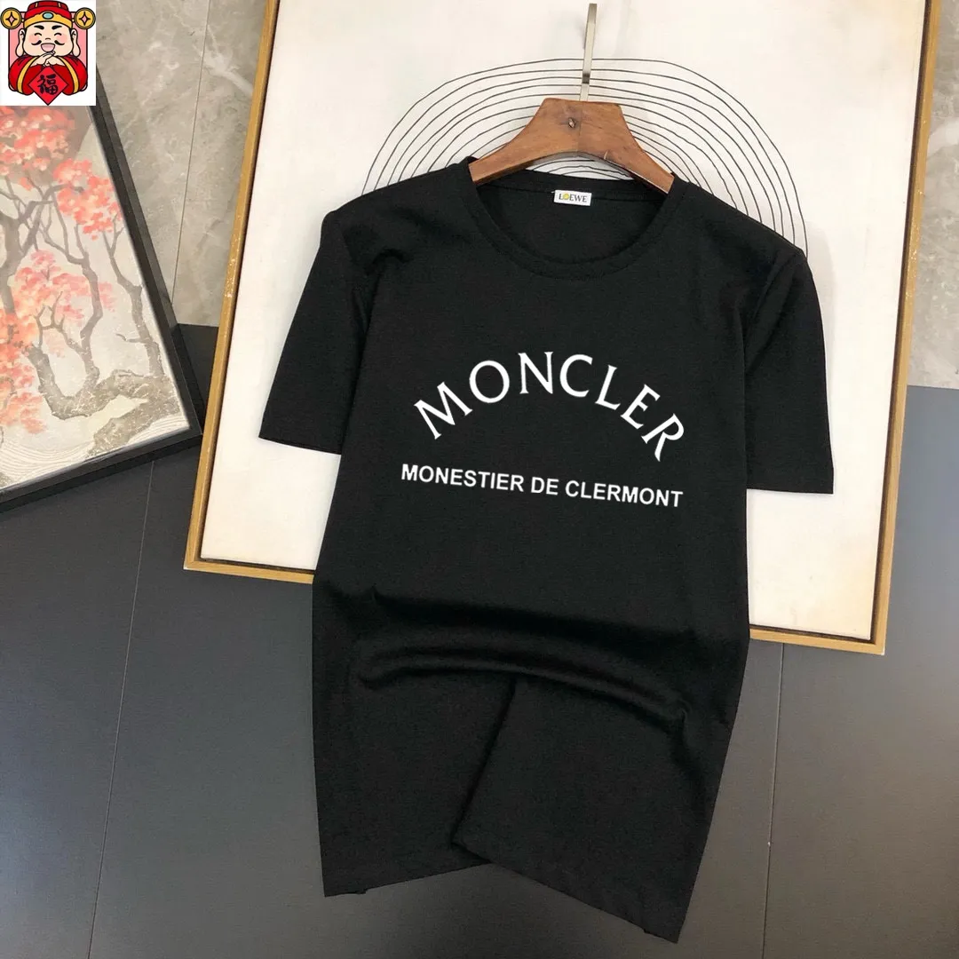 P140 Brand [MONCLER] (Good News for Fat People) original men's casual short-sleeved T-shirt, new product for spring and summer 2025, customized top-notch logo craftsmanship on the chest, matched with the entire details, quality and tailoring design are first-class, customized imported mercerized cotton fabric! Full of style, the color scheme is light and versatile. M-5XL (wear up to 220 pounds)