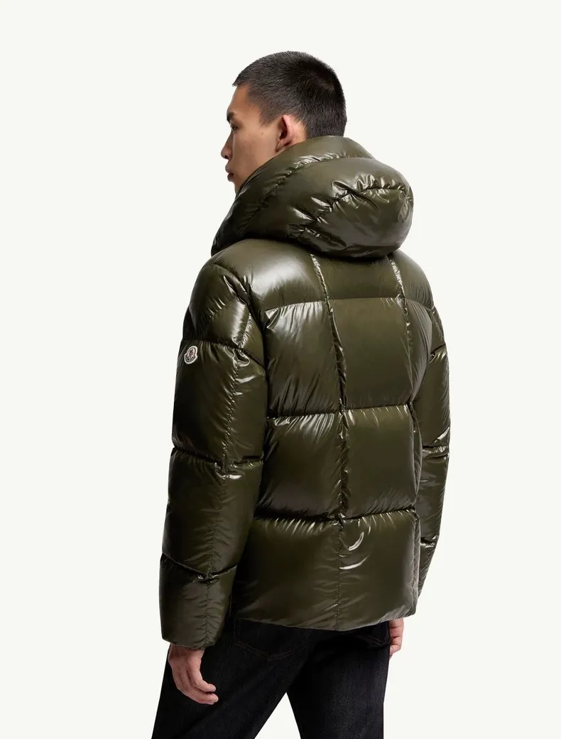 P840 Moncler New Parana Men's Black Gold Hooded Short Down Jacket Color: Army Green, Black, Brown, Light Green Size: 12345