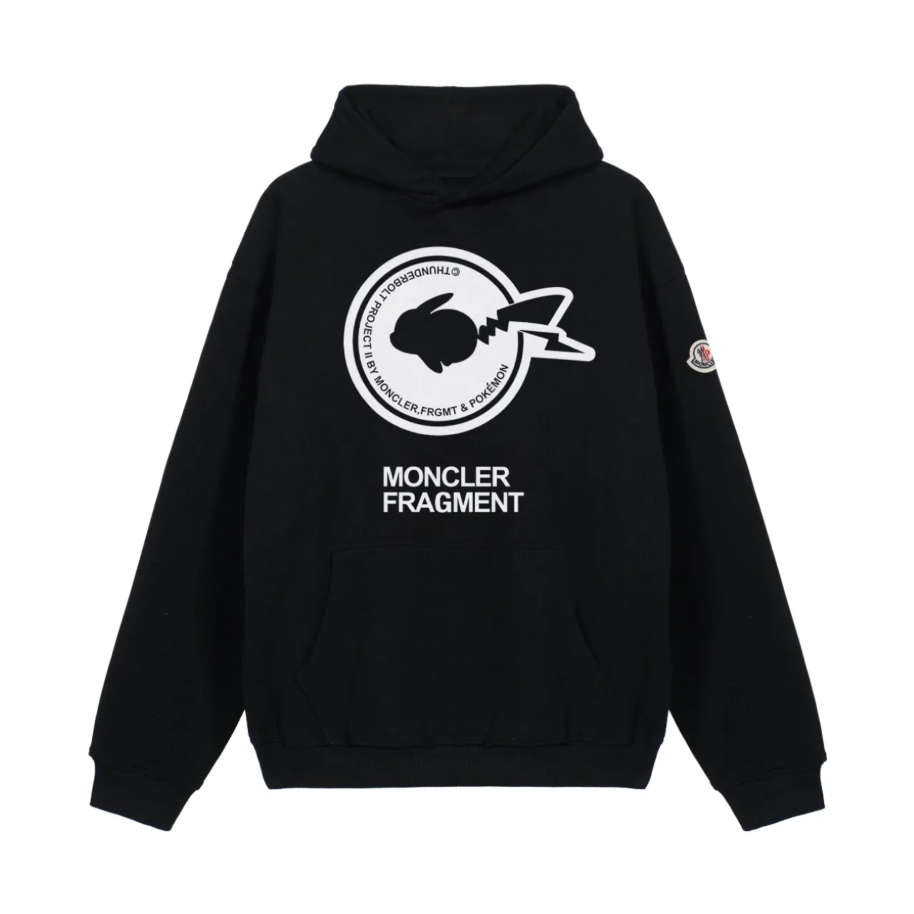 P270 Recommended model that will not be sold off the shelves, Moncler Mouth Mouth 480g Velvet Printed Hooded Sweatshirt, Australian velvet fabric is soft and comfortable, does not shrink, does not deform, does not pill) Original customized accessories Collar label Wash mark Hang tag Packaging (perfect details) Color White Black Size XS-L - Copy (6)