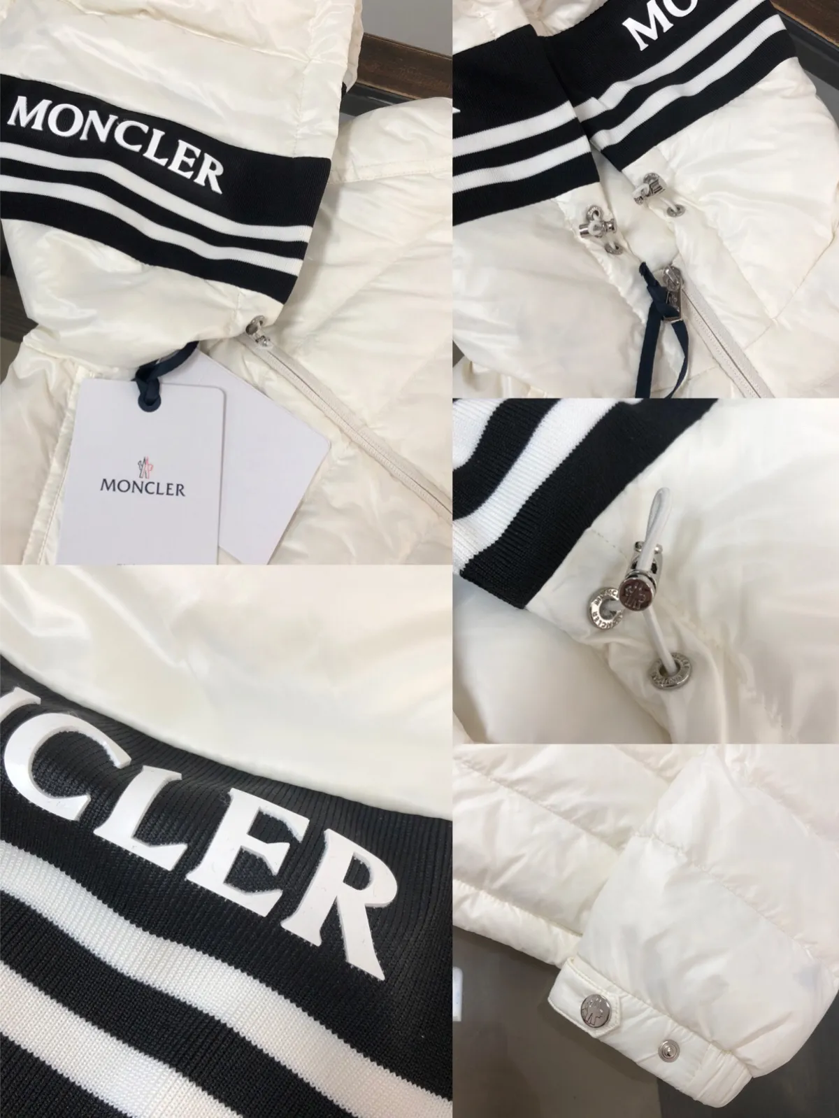 P800 🆕🆕🆕MONCLER 2024 winter latest hooded down jacket, thin and light, couple style! ! On sale simultaneously on the official website! This down jacket has a great sense of design and looks, and you can buy it directly with quality control. It’s a high-end product that you can’t go wrong with! Simple and elegant design ~ The hat webbing is designed with black and white splicing and is engraved with the brand's logo letter print ~ The overall design makes this dress unique! It is made of imported high-tech fabrics and is filled with white duck down. The texture and shape of the fabric are exquisite. You can feel its powerful aura through the detailed pictures. It also has superior handsomeness and thermal performance, making it easy to wear in various occasions! With polythermal insulation, you don’t have to worry about a little chill! It highlights the look and is also very warm~ Color: black, off-white Size: 1-2-3-4-5 (M~3XL)