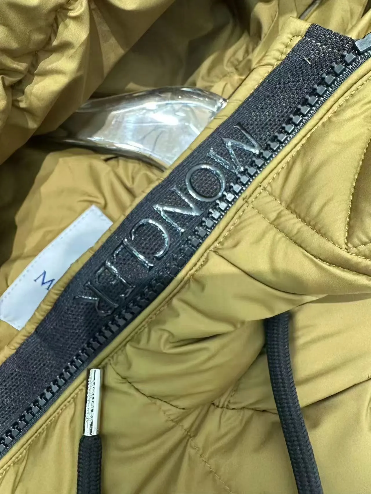 P1180 Moncler Suyen 25 new style mid-length women's drawstring waist hooded doll style down jacket Color: black khaki olive green Size: 012