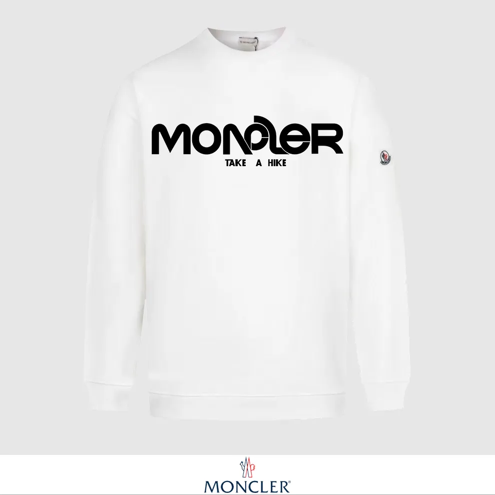 P240 Recommend the most popular Moncler masked 380g printed terry crew neck sweatshirt. Breathable pure cotton fabric. The texture is very soft and comfortable. No shrinkage, no deformation, no pilling). Original customized accessories. Collar label. Wash mark. Hang tag. Packaging (perfect details). Color: White. Black. Size: XS S M L.