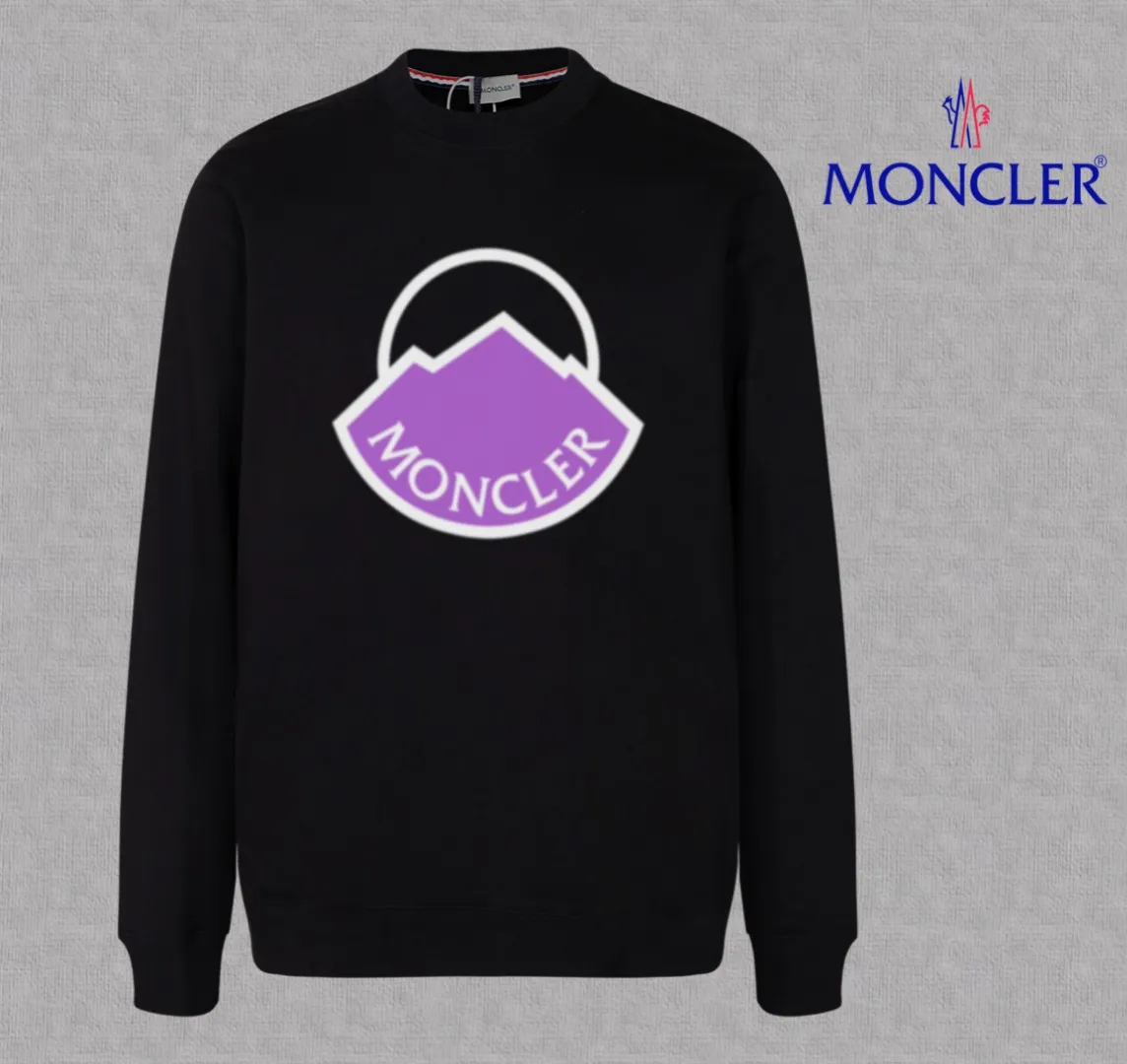 P210 High-version sweatshirt) [Long-term stock] 〖𝐌𝐎𝐍𝐂𝐋𝐄𝐑~Mask〗 Made of 440g heavy-weight fabric. It is different from the market currency. It can be matched with any variety and is properly handsome. 😎The whole dress is made of double waistcoats. The double waistcoats make the whole dress more three-dimensional. Not ordinary factories can do such fine work. 2025 Spring runway version of the T stage, on sale at the counter, round neck terry sweatshirt, high-end double-strand pure cotton, custom-made stretch ribs, dyed in the same vat, complete with three standards, matched with exquisite embroidered LOGO on the chest, simple and advanced, same style for men and women. Color: black, apricot, white, size: S M L XL 2XL