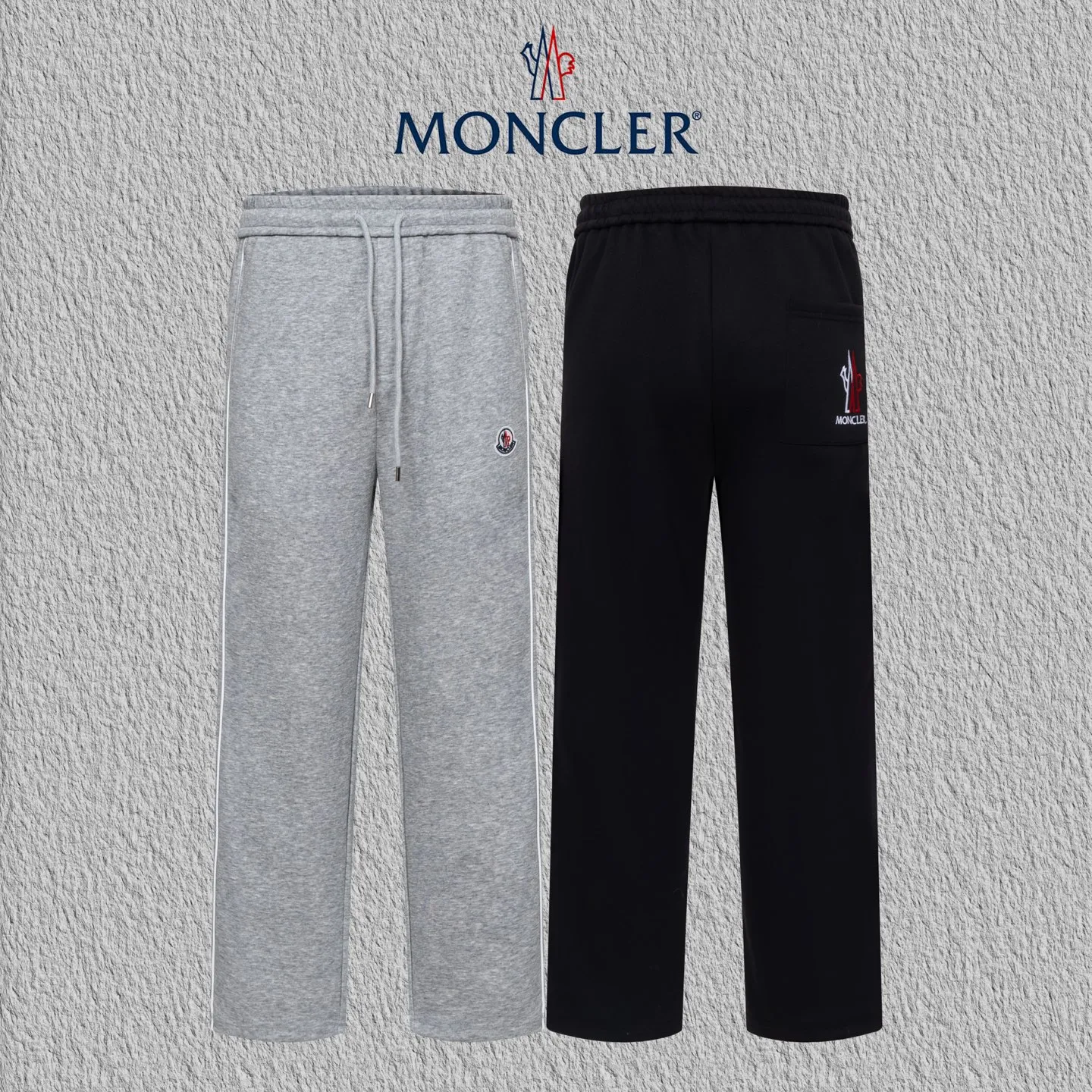 P230 Style No. B168 Masked small label flame embroidered line webbing sweatpants MONCLER official website consistent style Fabric: 450g high-weight premium composite fabric Same color woven and dyed elastic waist in the same color Classic letter small label full embroidery➕customized ribbon Supporting: complete three labels Cardboard oil paper code sticker packaging High temperature pre-shrinking process before production will not shrink and deformation Imported machine professional plate production os version Can wear up to 200 pounds. The size is measured manually. The error of 2-3cm is normal. Color: black gray size: s m l xl