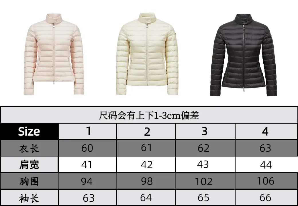 Moncler LGELLE Women's Short Down Jacket Size Chart P1060