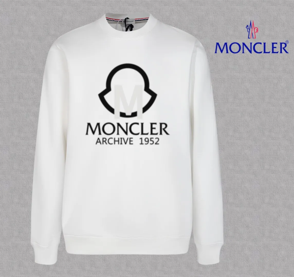 P210 High-version sweatshirt) [Long-term stock] 〖𝐌𝐎𝐍𝐂𝐋𝐄𝐑~Mask〗 Made of 440g heavy-weight fabric. It is different from the market currency. It can be matched with any variety and is properly handsome. 😎The whole dress is made of double waistcoats. The double waistcoats make the whole dress more three-dimensional. Not ordinary factories can do such fine work. 2025 Spring runway version of the T stage, on sale at the counter, round neck terry sweatshirt, high-end double-strand pure cotton, custom-made stretch ribs, dyed in the same vat, complete with three standards, matched with exquisite embroidered LOGO on the chest, simple and advanced, same style for men and women. Color: black, apricot, white, size: S M L XL 2XL