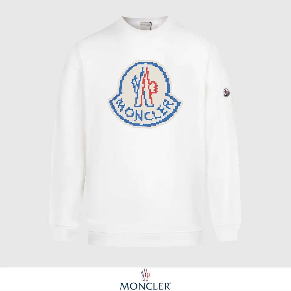 P240 Recommend the most popular Moncler masked 380g printed terry crew neck sweatshirt. Breathable pure cotton fabric. The texture is very soft and comfortable. No shrinkage, no deformation, no pilling). Original customized accessories. Collar label. Wash mark. Hang tag. Packaging (perfect details). Color: White. Black. Size: XS S M L.