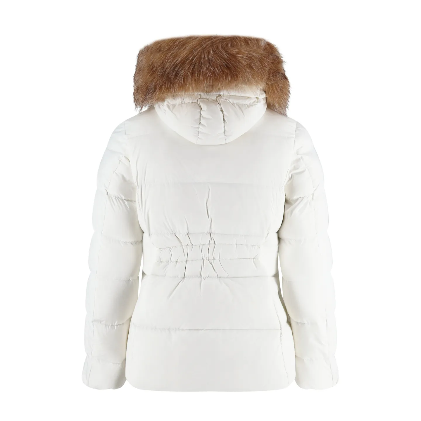 P1210 Moncler boed fox fur collar waisted women's down jacket (white) is made of customized lightweight waterproof breathable 100% polyester fabric. Filled with RDS-certified 90% high-loft white duck down, the down filling volume is about 300G, and the fill power is as high as 800+ 5A standard warmth level! The logo is made of wool yarn and then processed with imported Tajima machine three-dimensional embroidery process, which is extremely tight and has perfect details. The entire set of excipients is independently developed, and every small detail is perfectly presented. (Ps: The fur collar is removable!) Size:1-2-3-4