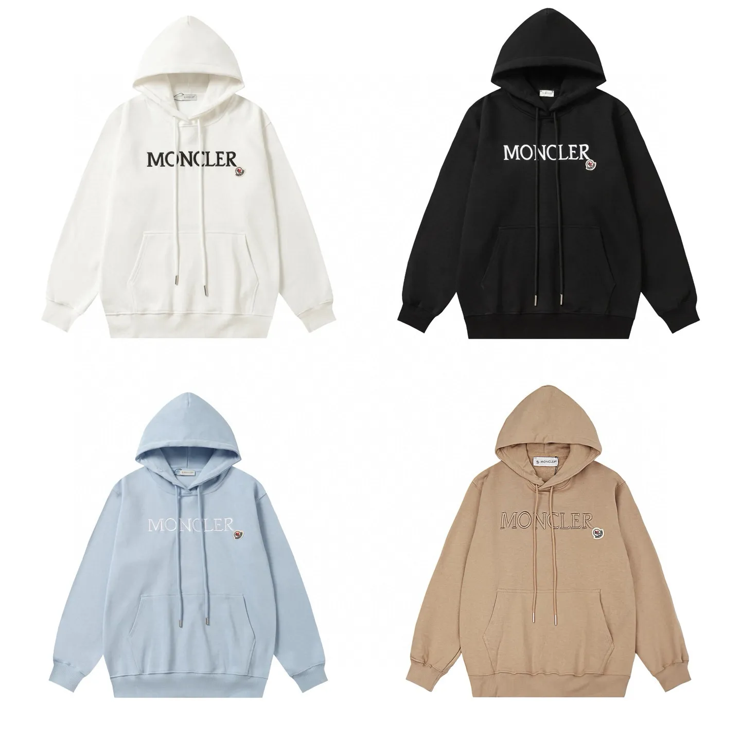 P246 Style number: 853 〈MONCLER〉Mongolian embroidered hooded sweatshirt. The price of the Mongolian sweatshirt is actually quite advantageous. Anyone who has been to the counter should know that the price of the Mongolian hooded sweatshirt is not much cheaper than Gucci Burberry. It is just relatively low-key and unwilling to hype. It is a picture that you want to buy or not. The aloof existence... ✅Original custom-made with logo eyelets and hood ✅460g 100% cotton wool-eating fabric OS version is too big ✅Matched with the original high-weight double yarn thread ✅Correct three-needle and five-thread craftsmanship Chain edge Color: black white sky blue khaki Size S M L