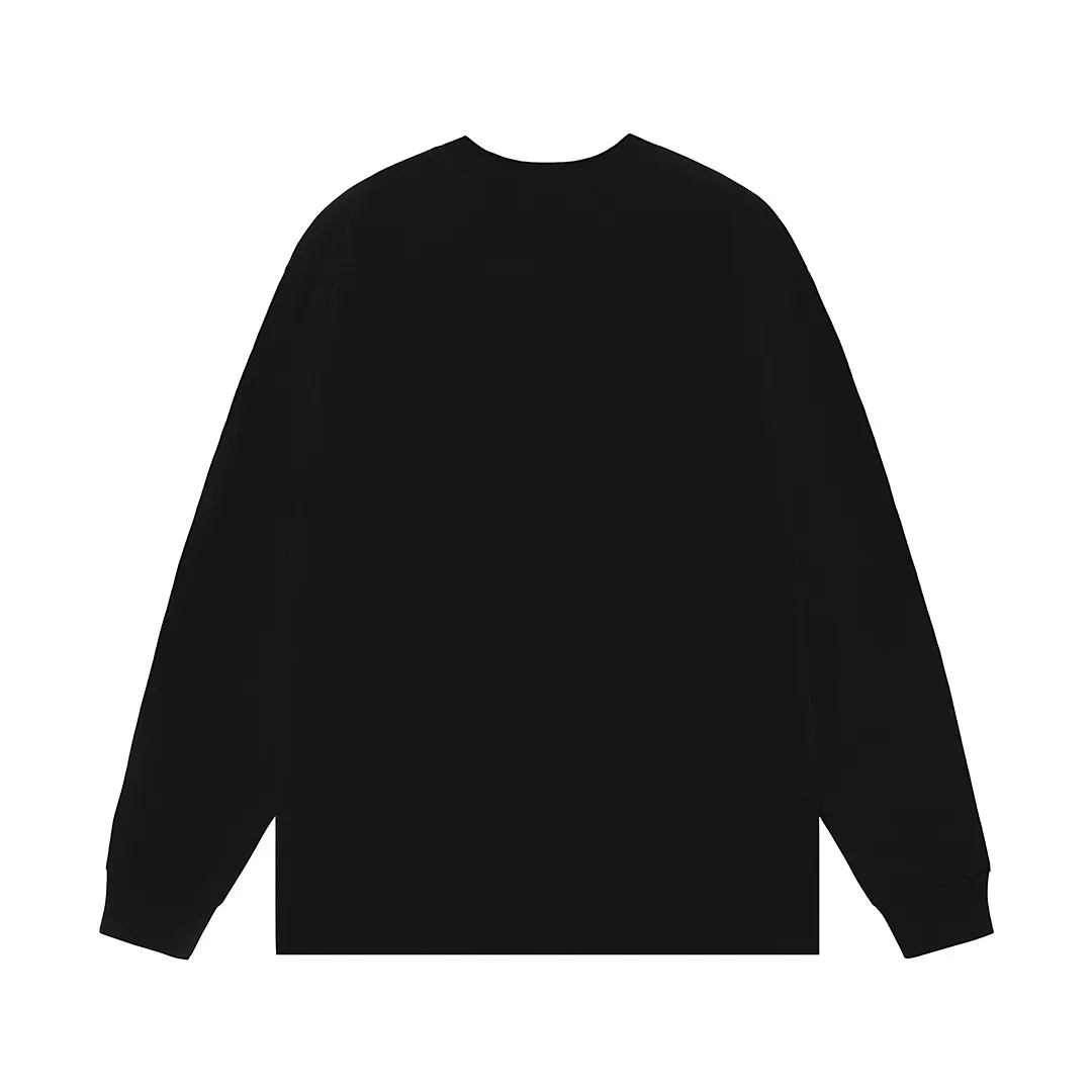P170 Moncler 2025 new model, hollow letter logo, same style for men and women, long-sleeved T-shirt ·Customized 300g 100% double yarn pure cotton fabric ·Dyeing 32 counts double thread ·Collar label, hangtag, main mark and three labels complete Color: Black Size: XS S M L