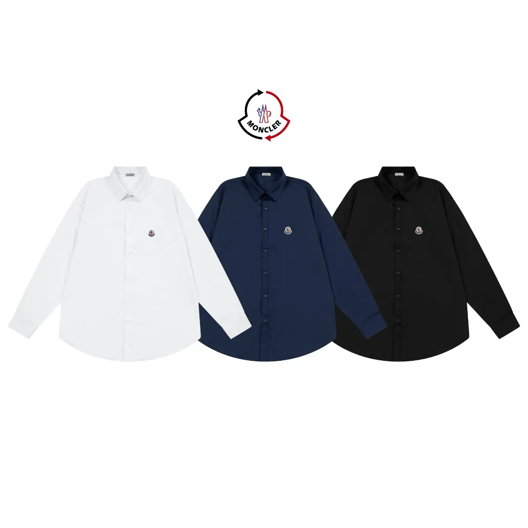 P270 Moncler official website classic brand logo design long-sleeved shirt, custom-dyed fabric, upper body full of high-end feel, pure cotton bamboo fiber fabric, high quality, same style for men and women. Size: 39-43 (M-3XL)