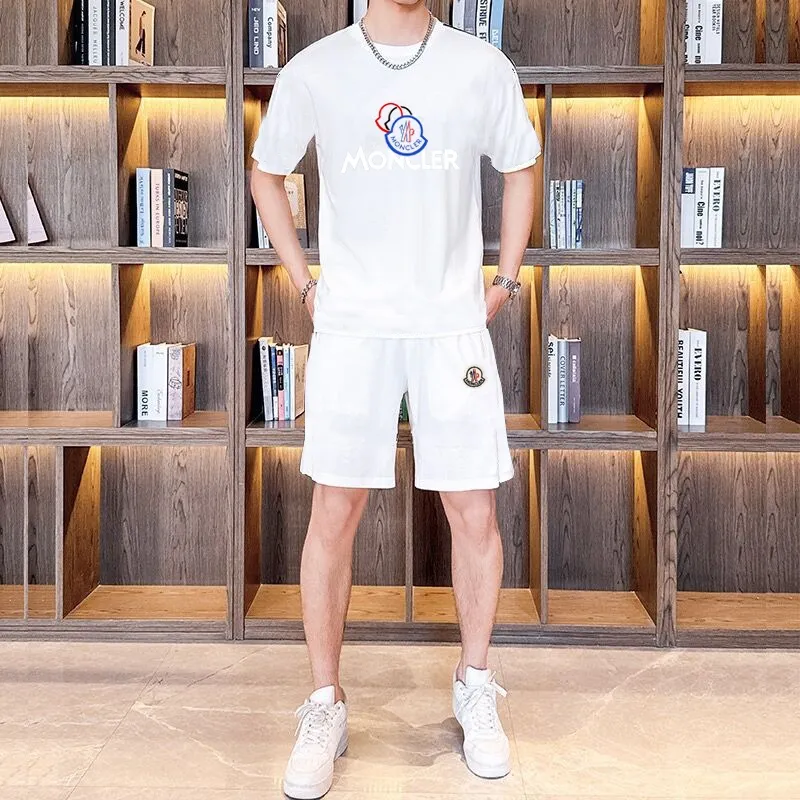 P290 Brand【MONCLER】2025 new men's short-sleeved shorts suit! Synchronous sales on the official website! High-end version on the market! It feels delicate and soft! Make you more comfortable to wear! The draped silhouette is awesome! Size: M-5XL (please state your height and weight when placing an order)