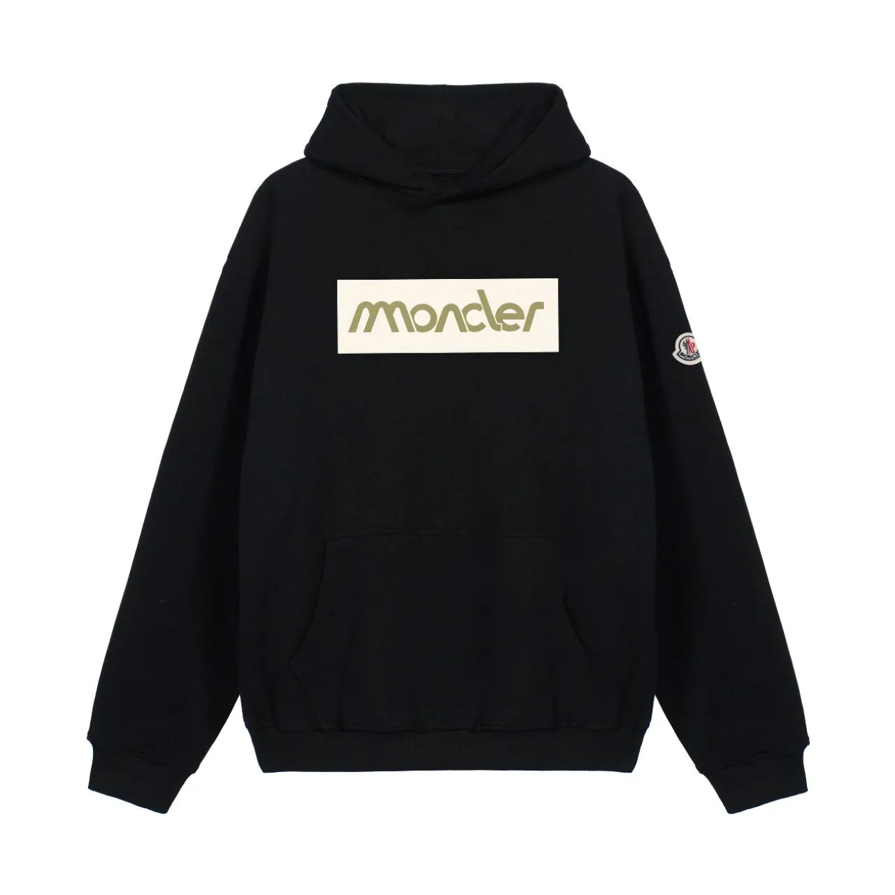 P270 Recommended for sale with confidence Moncler Mouth Mouth 480g Velvet printed hooded sweatshirt Australian velvet fabric is soft and comfortable, does not shrink, does not deform, does not pill) Original customized accessories Collar label Wash mark Hang tag Packaging (perfect details) Color White Black Size XS-L - Copy (51) - Copy