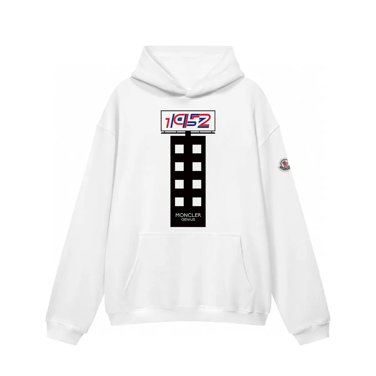P270 Recommend with confidence, Moncler Mouth Mouth 480g Velvet Printed Hooded Sweatshirt Australian velvet fabric is soft and comfortable, does not shrink, deform, and does not pill) Original customized accessories Collar label Wash mark Hang tag Packaging (perfect details) Color White Black Size XS-L - Copy (11)