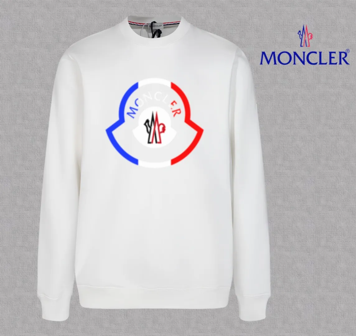 P210 High-version sweatshirt) [Long-term stock] 〖𝐌𝐎𝐍𝐂𝐋𝐄𝐑~Mask〗 Made of 440g heavy-weight fabric. It is different from the market currency. It can be matched with any variety and is properly handsome. 😎The whole dress is made of double waistcoats. The double waistcoats make the whole dress more three-dimensional. Not ordinary factories can do such fine work. 2025 Spring runway version of the T stage, on sale at the counter, round neck terry sweatshirt, high-end double-strand pure cotton, custom-made stretch ribs, dyed in the same vat, complete with three standards, matched with exquisite embroidered LOGO on the chest, simple and advanced, same style for men and women. Color: black, apricot, white, size: S M L XL 2XL