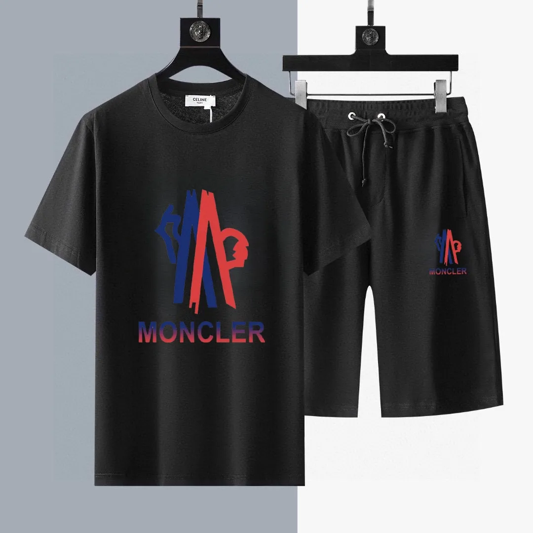P280 Brand【MONCLER】2025 new men's short-sleeved shorts suit! Synchronous sales on the official website! High-end version on the market! It feels delicate and soft! Make you more comfortable to wear! The draped silhouette is awesome! Size: M-5XL (please state your height and weight when placing an order)