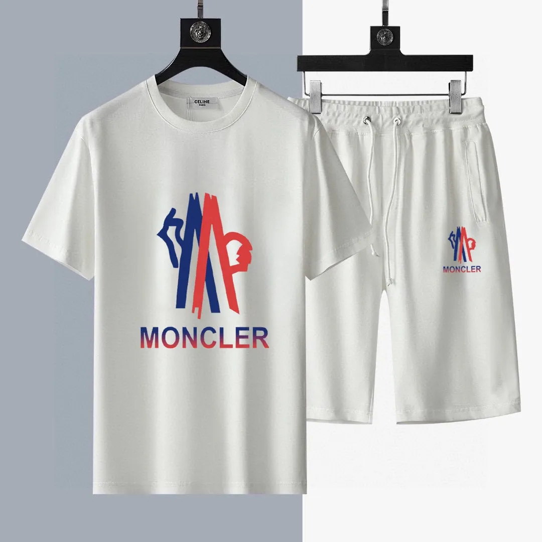 P280 Brand【MONCLER】2025 new men's short-sleeved shorts suit! Synchronous sales on the official website! High-end version on the market! It feels delicate and soft! Make you more comfortable to wear! The draped silhouette is awesome! Size: M-5XL (please state your height and weight when placing an order)