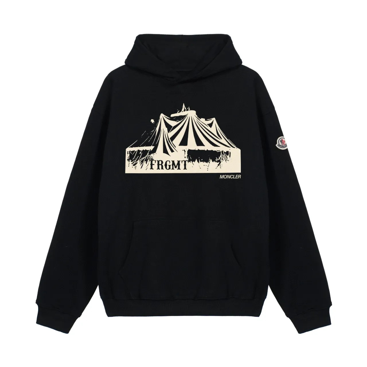 P270 Recommended model that will not be sold off the shelves, Moncler Mouth Mouth 480g Velvet Printed Hooded Sweatshirt, Australian velvet fabric is soft and comfortable, does not shrink, does not deform, does not pill) Original customized accessories Collar label Wash mark Hang tag Packaging (perfect details) Color White Black Size XS-L - Copy (25) - Copy