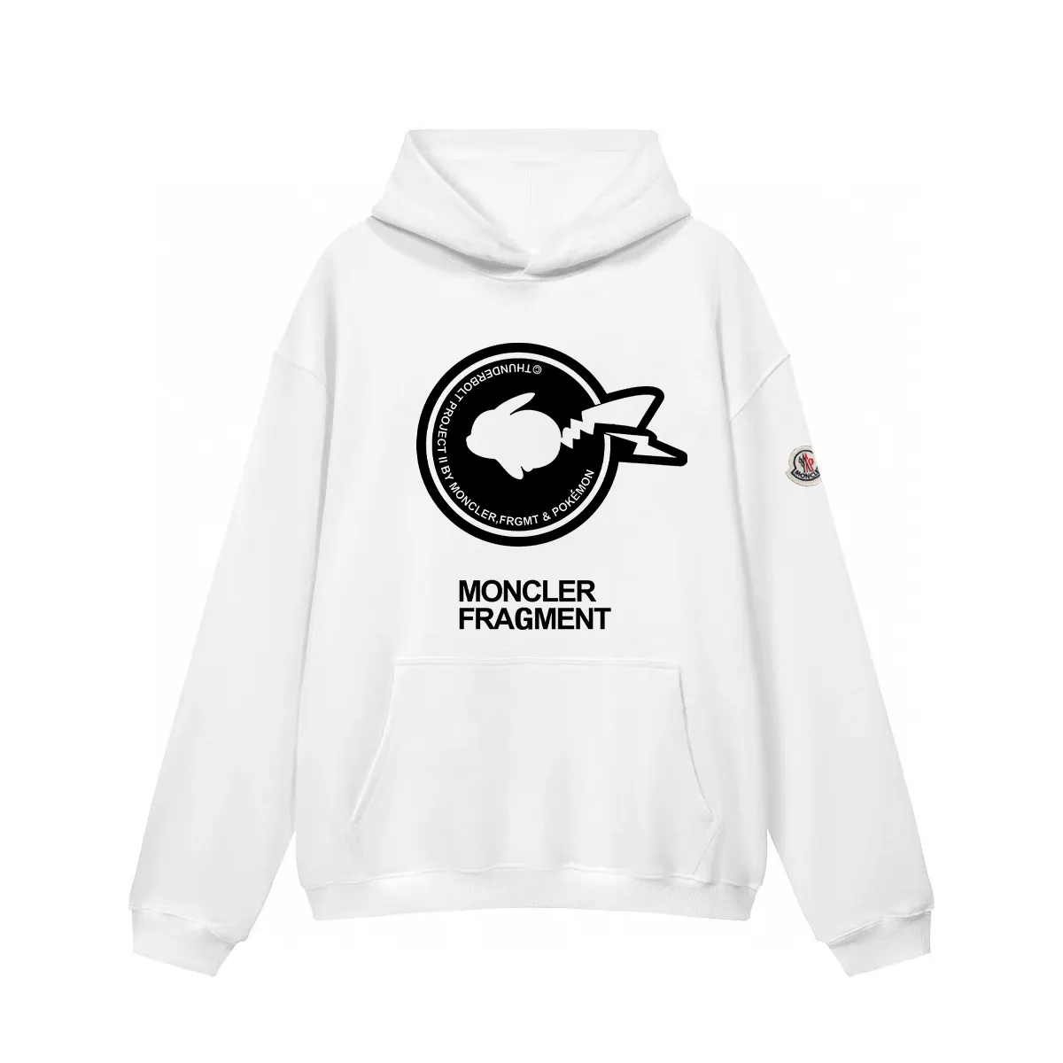 P270 Recommended with confidence, Moncler Mouth Mouth 480g Velvet Printed Hooded Sweatshirt, Australian velvet fabric is soft and comfortable, does not shrink, does not deform, does not pill) Original customized accessories Collar label Wash mark Hang tag Packaging (perfect details) Color White Black Size XS-L - Copy (7)