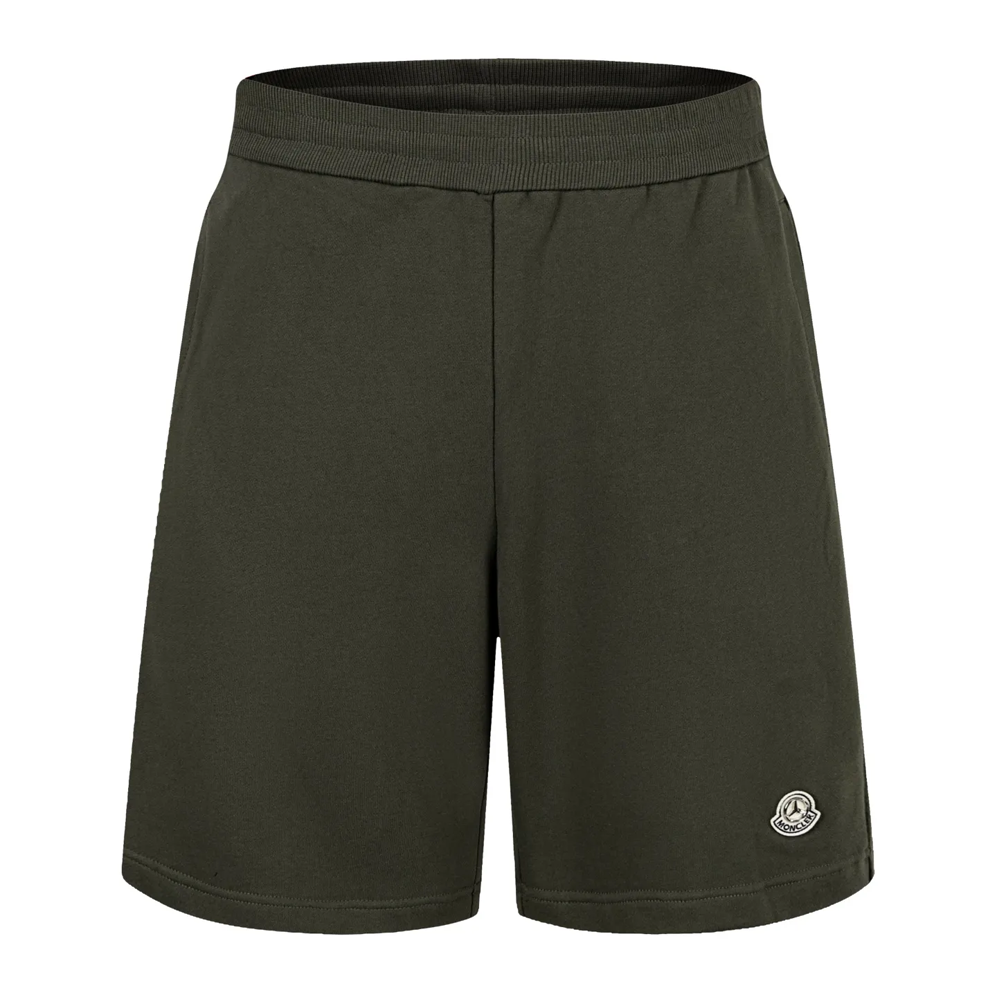 P300 Exclusive supply] Moncler Mouthless Three-Party Joint Shorts (Green) The fabric is made of single-sided fish-scale fabric woven with cotton as the base. The front is a smooth knitted surface, and the skin-contacting surface is formed into three-dimensional terry through the floating thread knitting technology of the knitting machine, which increases the fluffiness and has a delicate touch. The terry structure absorbs a large amount of water and evaporates quickly, so it is not easy to loosen and deform after repeated washing. The letters LOGO are embroidered on the back panel using 16,000 needles + 18,000 needles on the embroidery machine. The double-axis linear guide drives the embroidery frame, and the frame moving accuracy can reach 0.01mm/P, ensuring precise positioning of the embroidery pattern. By actively interfering with the shrinkage potential of cotton fibers, the fabric is able to transition from changeable to stable, improving dimensional stability while being less prone to deformation and wrinkles. Size:S-M-L-XL