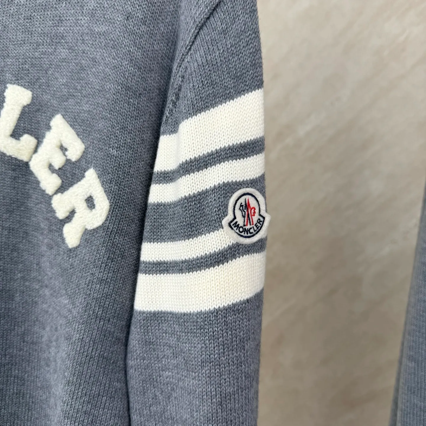 P430 Moncler masked towel embroidered letter logo wool blend knitted round neck pullover sweater Size: S/M/L/XL