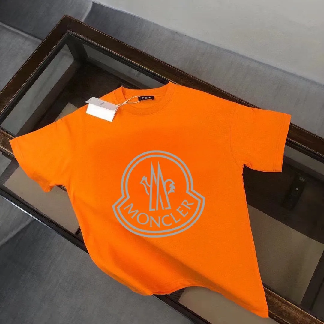 P140 Brand [MONCLER] (Good News for Fat People) original men's casual short-sleeved T-shirt, new product for spring and summer 2025, customized top-notch logo craftsmanship on the chest, matched with the entire details, quality and tailoring design are first-class, customized imported mercerized cotton fabric! Full of style, the color scheme is light and versatile. M-5XL (wear up to 220 pounds)