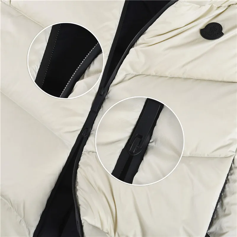 P800 𝑴𝒐𝒏𝒄𝒍𝒆𝒓｜Moncler/Moncler 25𝒔𝒔 Guersac autumn and winter new twill craft hooded [removable hood] light luxury fashionable down vest for men and women #T48# 𝑺𝒊𝒛𝒆：𝟭# 𝟮# 𝟯# 𝟰# 𝟱# Product color: black, beige