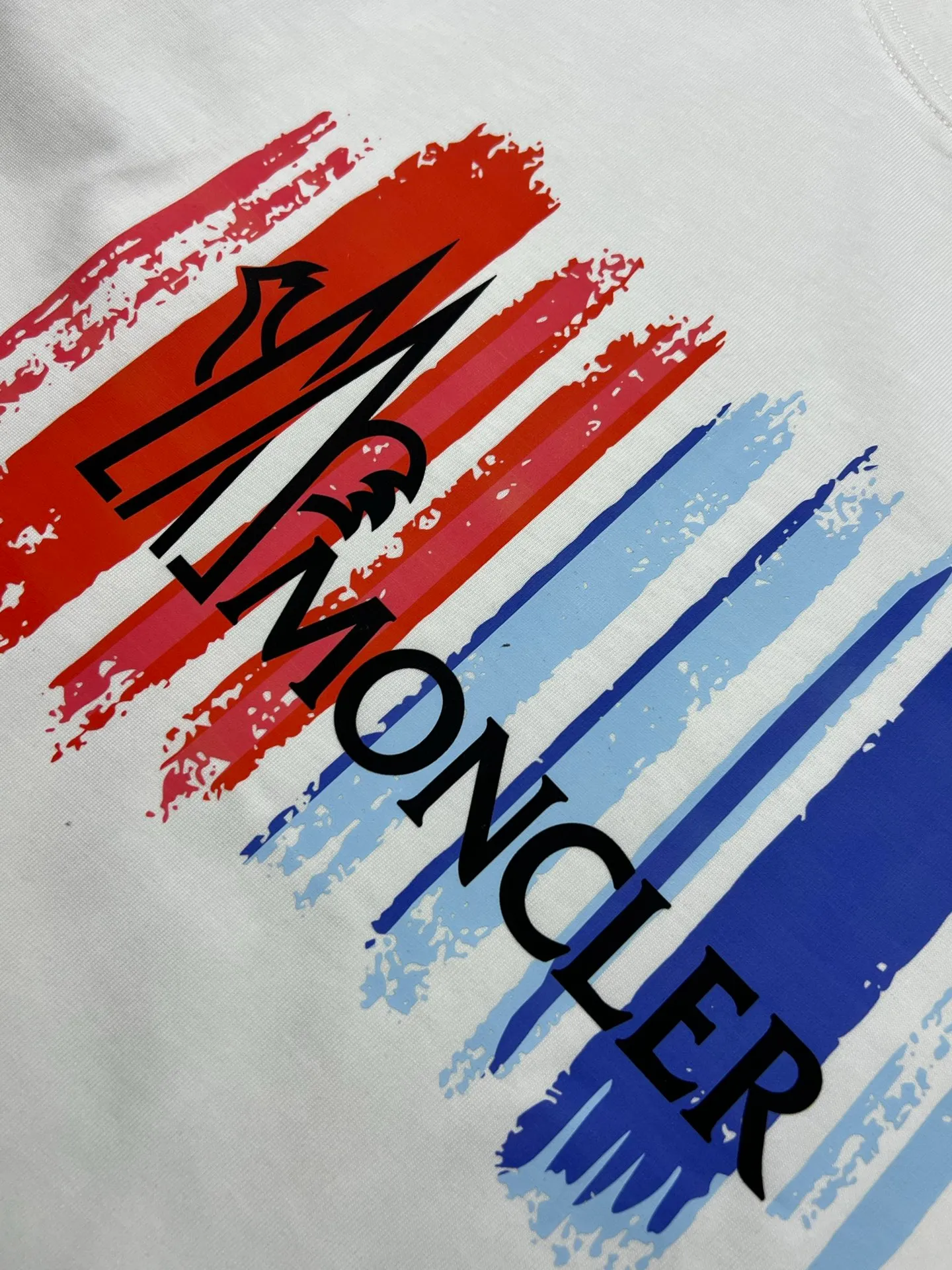 P160 MONCLER short-sleeved T-shirt Color: black and white Process: rainbow print Size xs-L a Fabric: 280g