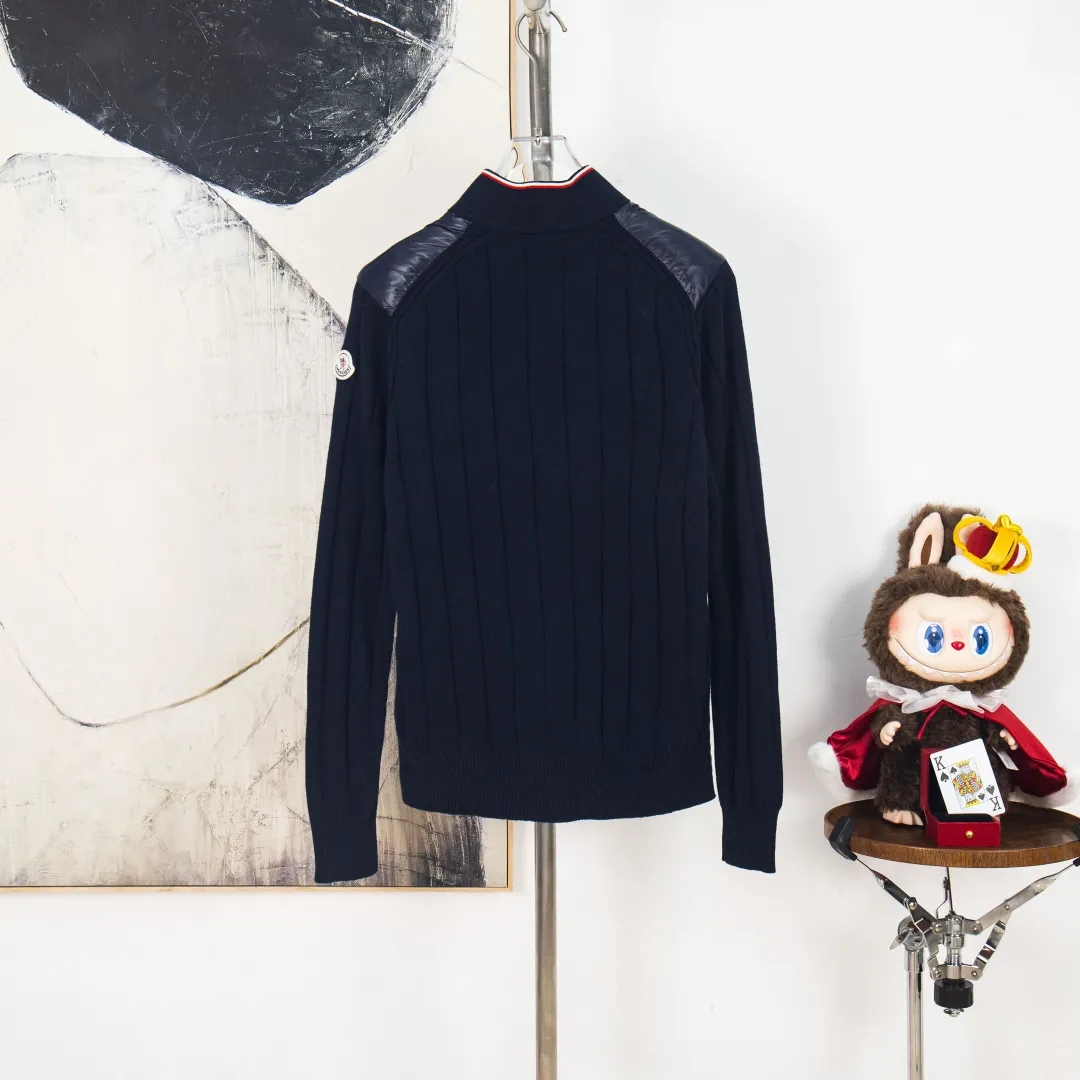P760 zp version [exclusive supply] Moncler Mouth 23 New Men's Thin Knitted Splicing Down Jacket Winter Regular Color: Blue Size: M L XL 2XL 3XL Number: MM10626