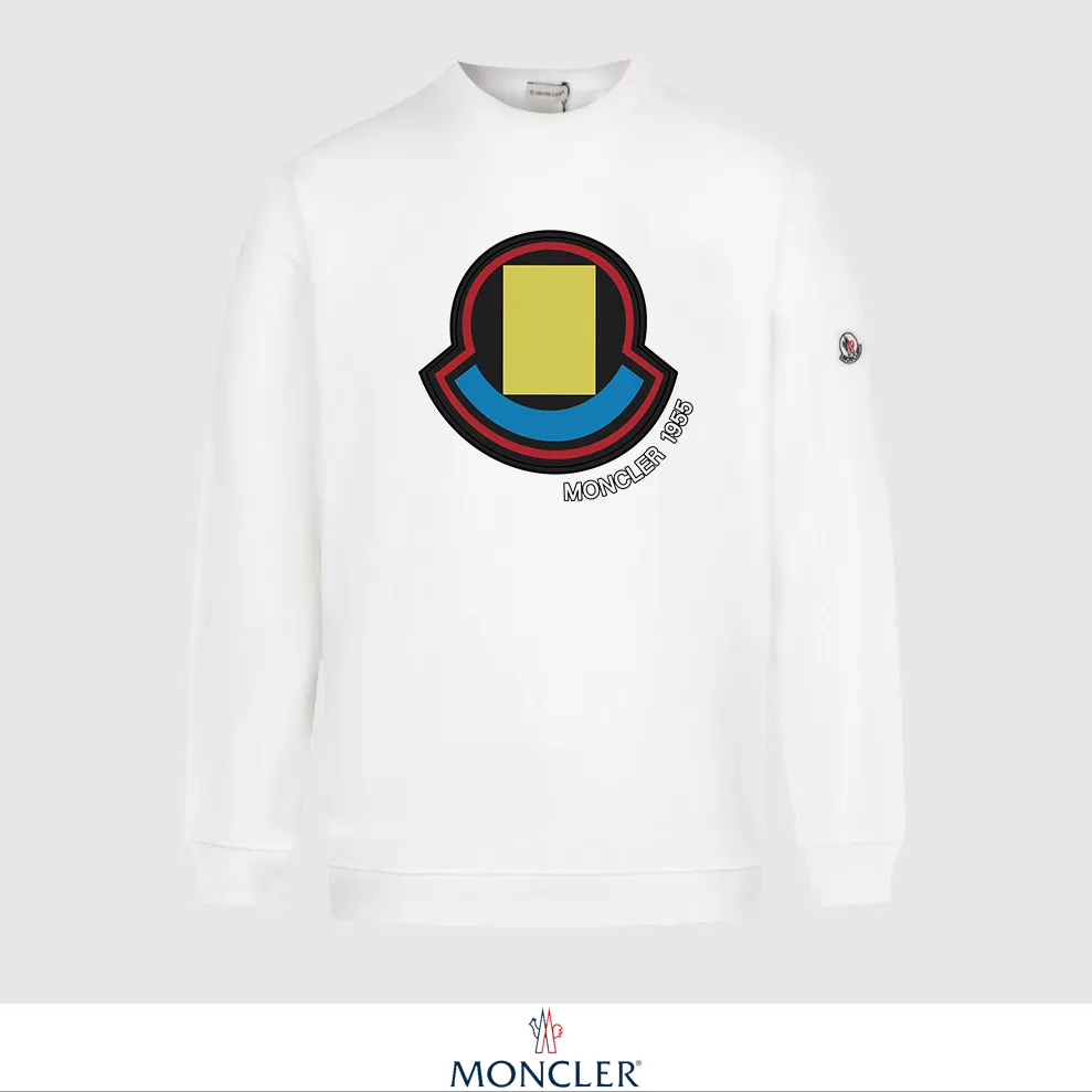 P240 Recommend the most popular Moncler masked 380g printed terry crew neck sweatshirt. Breathable pure cotton fabric. The texture is very soft and comfortable. No shrinkage, no deformation, no pilling). Original customized accessories. Collar label. Wash mark. Hang tag. Packaging (perfect details). Color: White. Black. Size: XS S M L.
