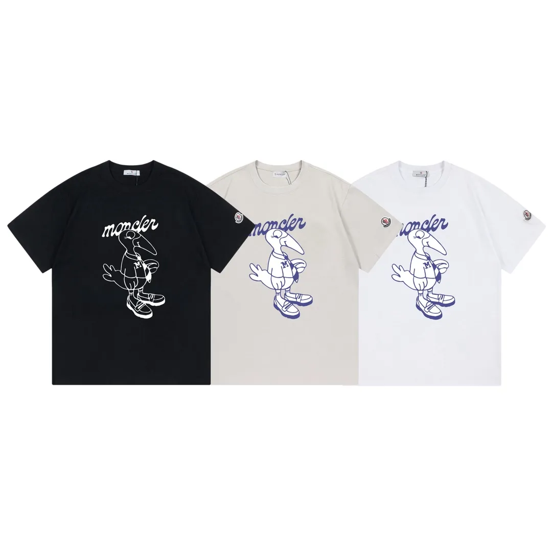 P150 Moncler 2026 early spring new style Mascot letter logo Customized small armband Same style for men and women Short-sleeved T-shirt Customized 300 grams of 100% double yarn pure cotton fabric Custom dyed 32 double-strand threads Complete collar label, hangtag, main mark and three labels Color: White Size: XS S M L